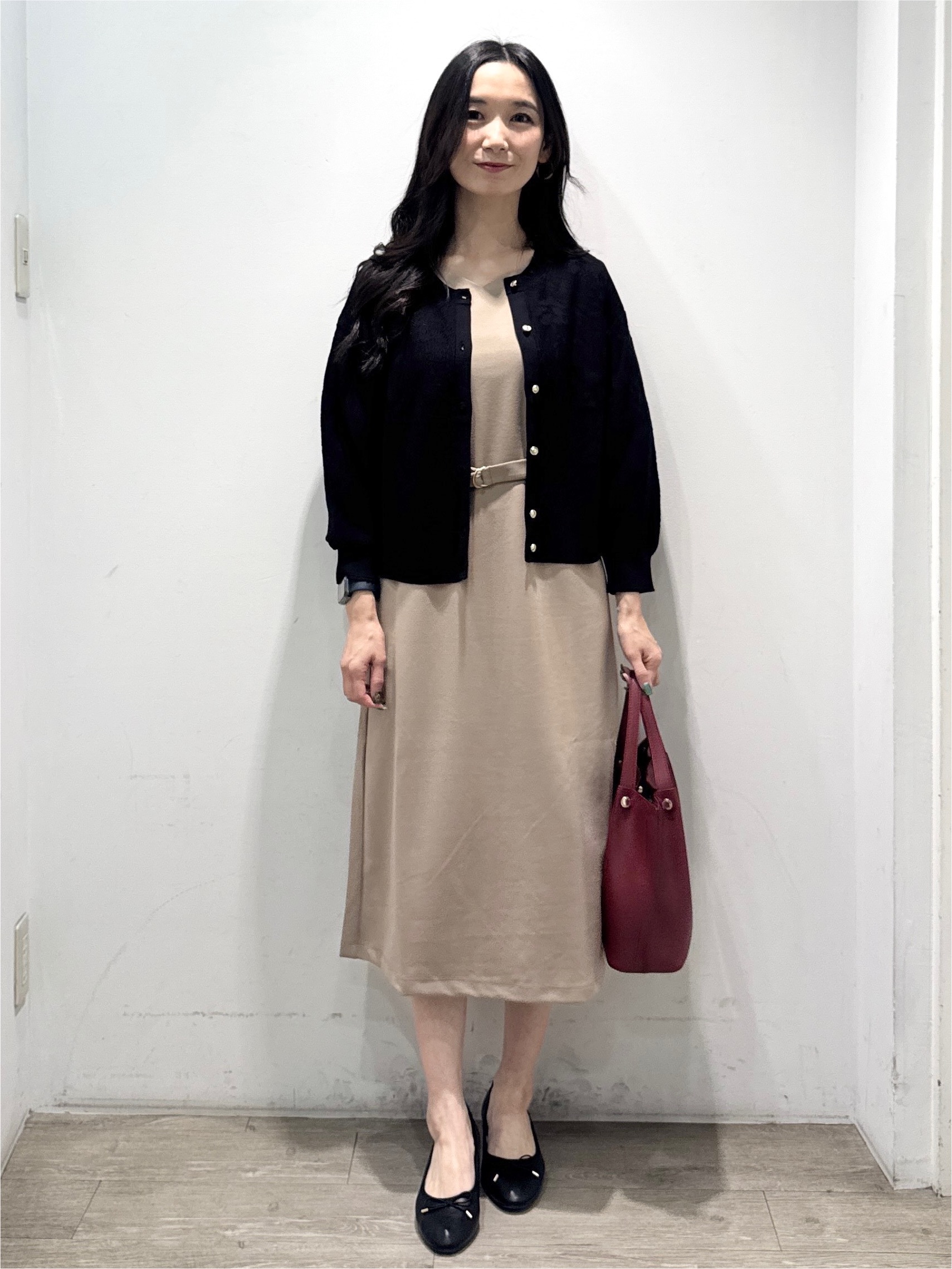 yuicciさんの「OPAQUE.CLIP｜【８色展開】柄アソートシアーカーディガン《洗濯機OK》」を使ったコーディネート