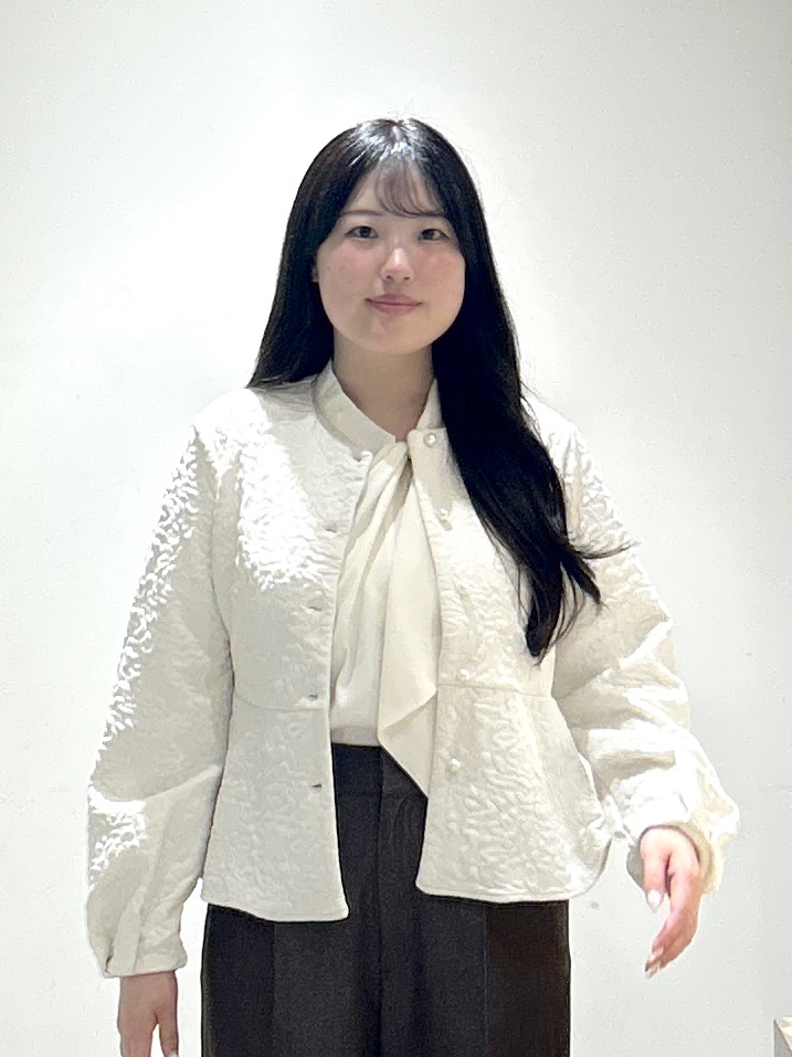 sayaさんの「OPAQUE.CLIP｜ジャカードノーカラーブルゾン【洗濯機OK】」を使ったコーディネート