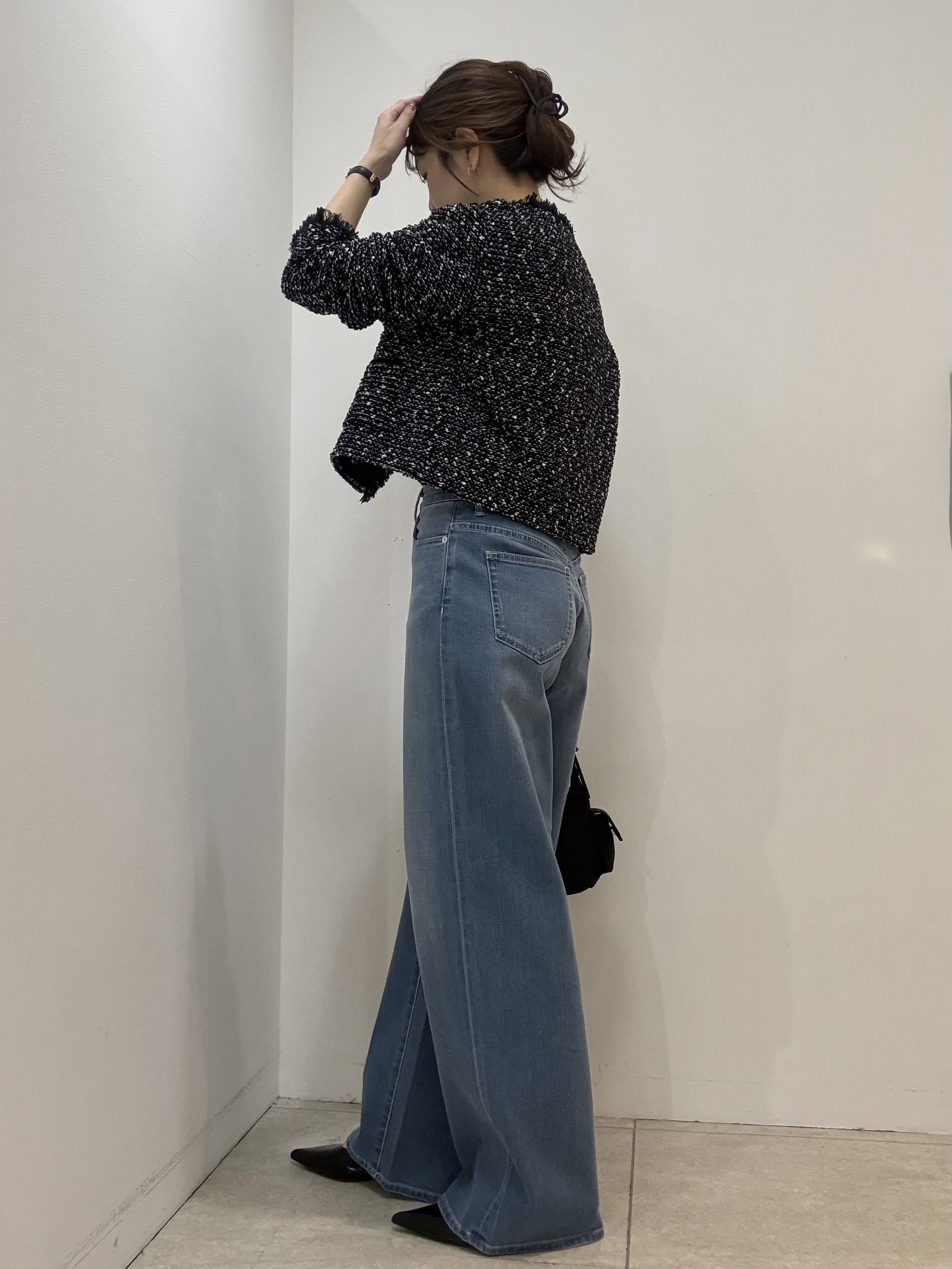 かなえさんの「UNTITLED｜【ジャケットライク/秋羽織り】ファンシーヤーンツイードニットカーディガン」を使ったコーディネート