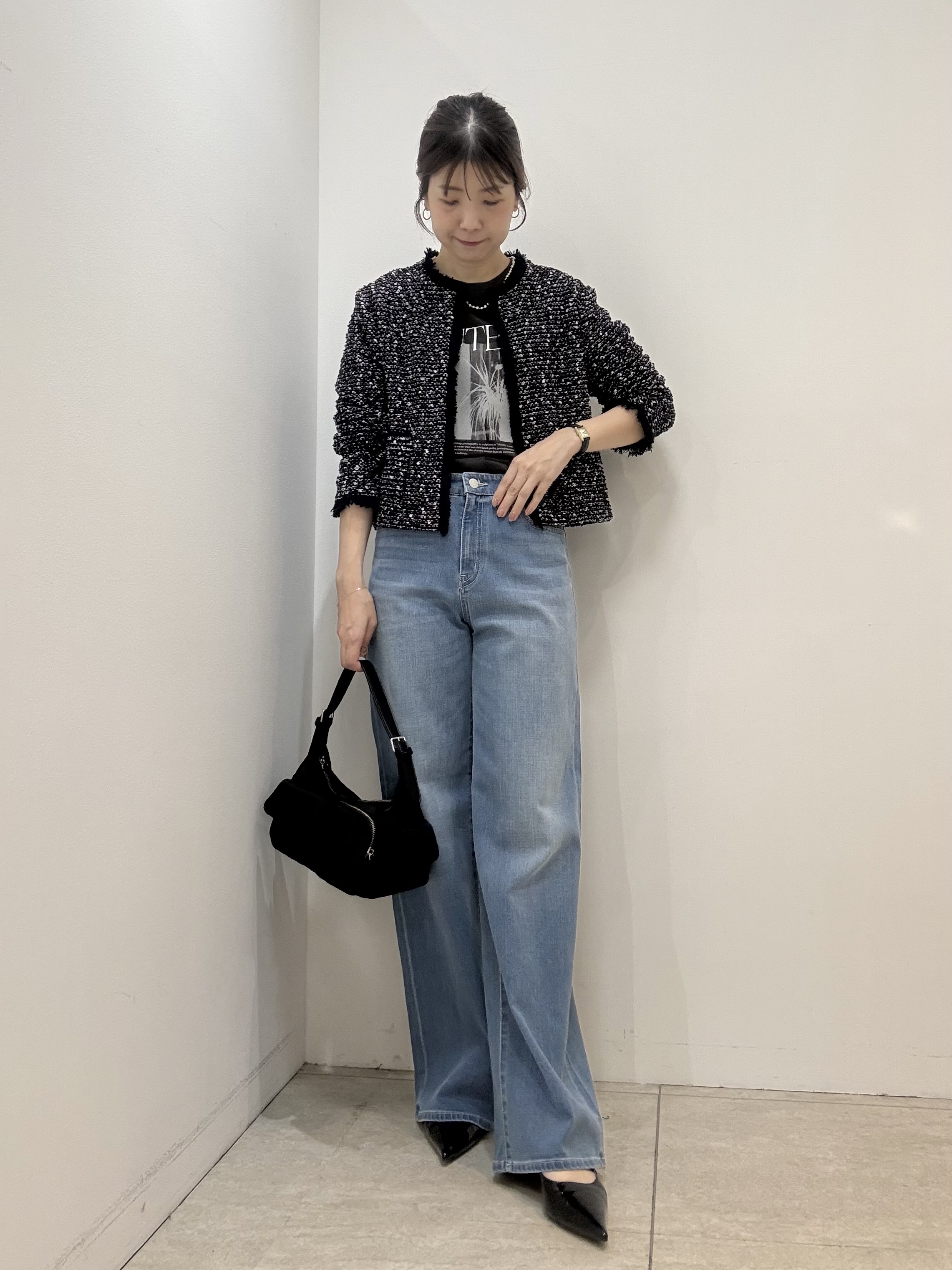 かなえさんの「UNTITLED｜【ジャケットライク/秋羽織り】ファンシーヤーンツイードニットカーディガン」を使ったコーディネート
