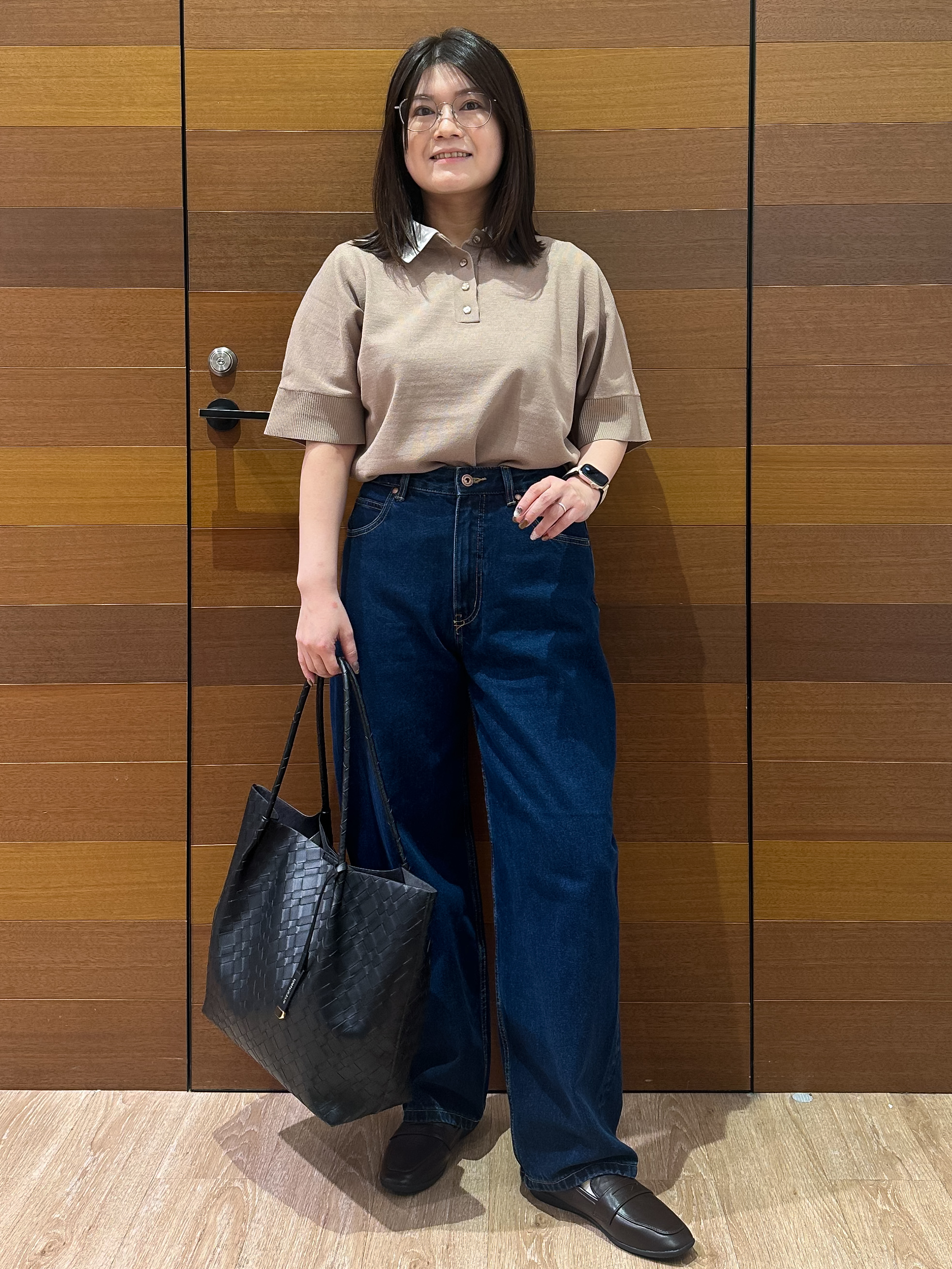Minさんの「OPAQUE.CLIP｜【森絵梨佳さん着用】2WAY衿ドッキングニット《洗濯機OK》」を使ったコーディネート