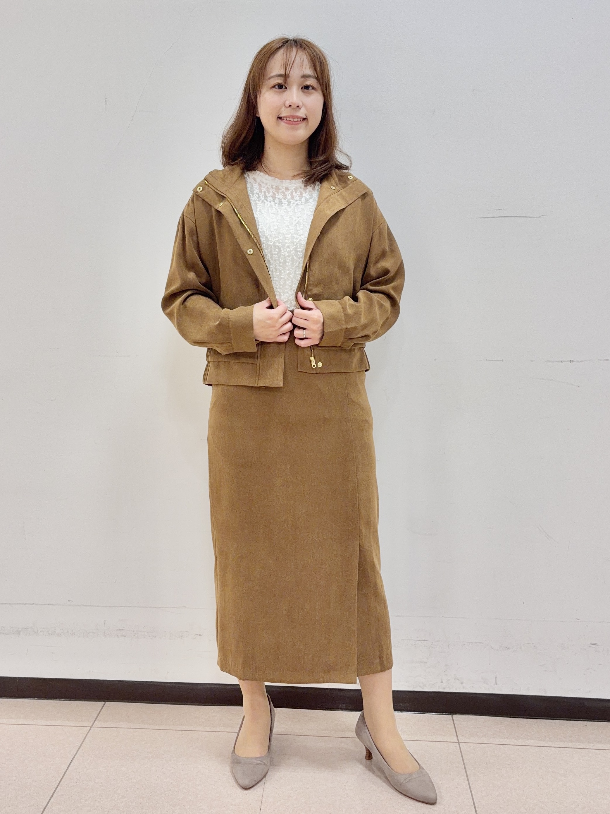 りおさんの「UNTITLED｜【セットアップ可/秋ジャケット】スエードライクブルゾン」を使ったコーディネート