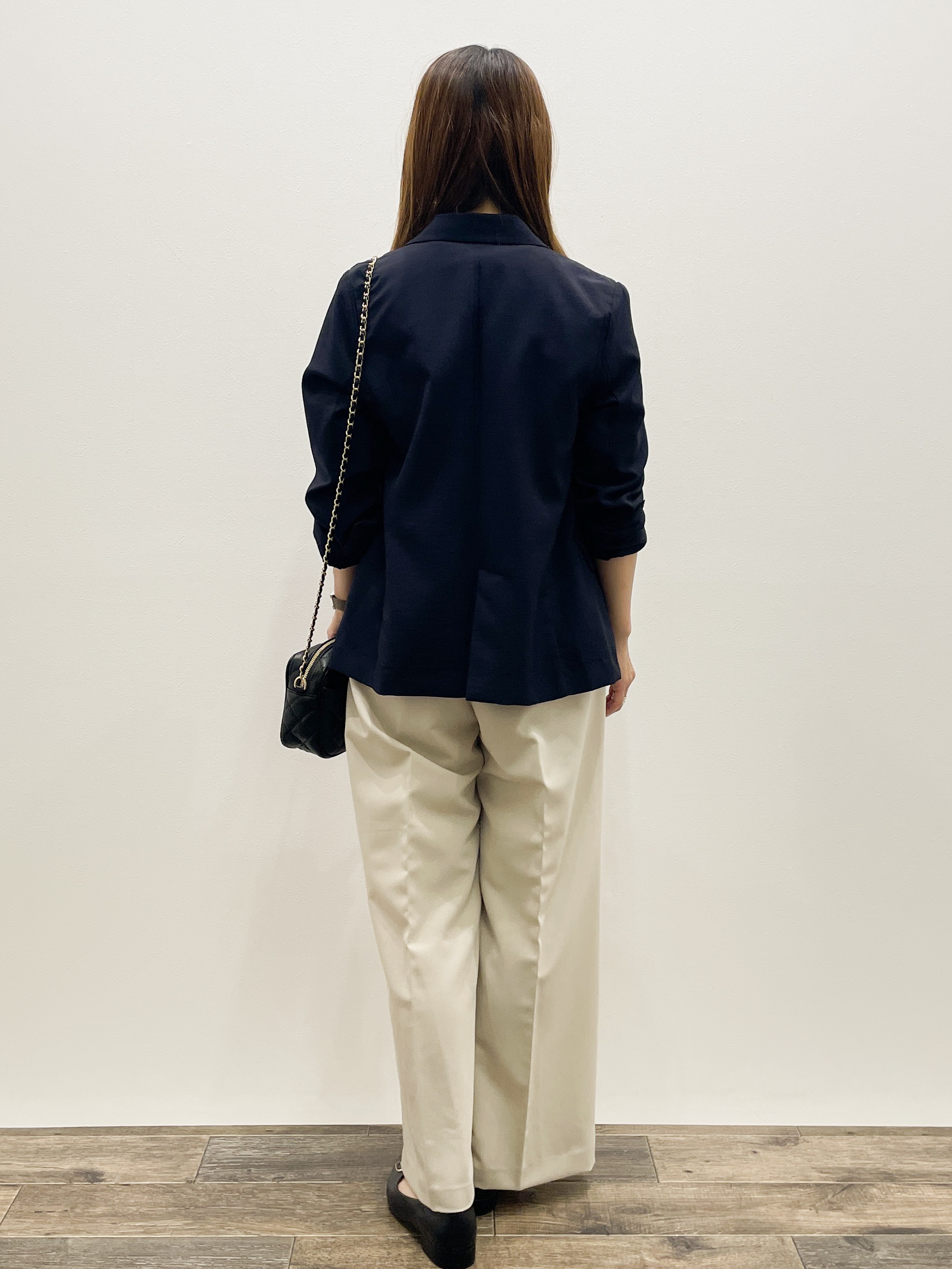 Asukaさんの「OPAQUE.CLIP｜《再入荷》ダブルブレストテーラードジャケット【接触冷感／吸水速乾／イージーアイロン／防シワ／洗濯機O」を使ったコーディネート