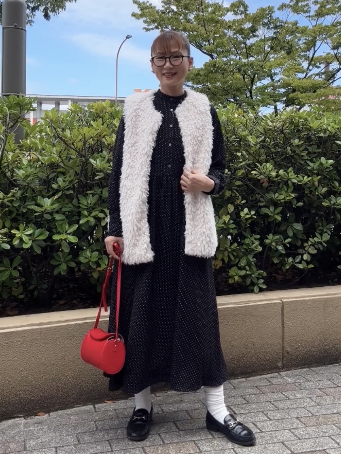 Yasucoさんの「Dessin｜【手洗い可】ドットプリントワンピース」を使ったコーディネート