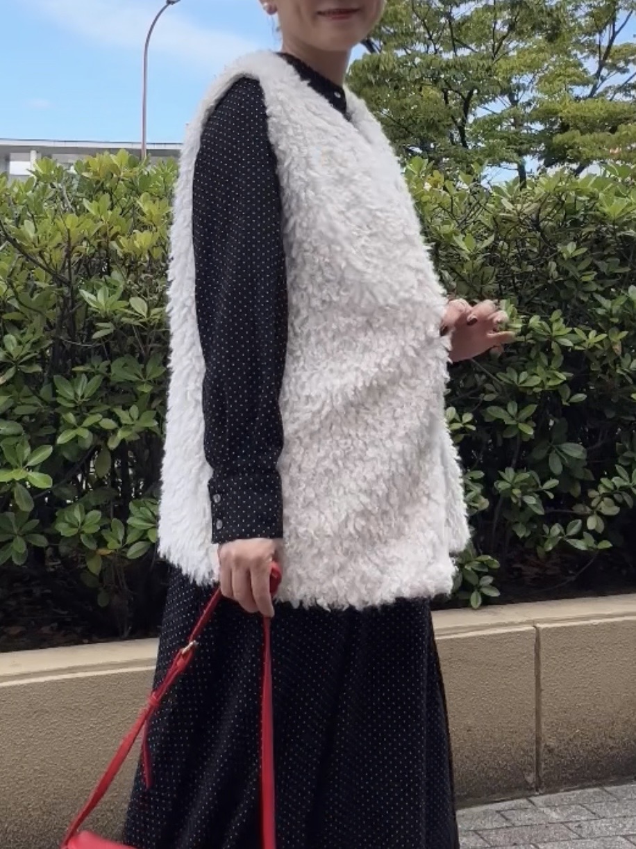 Yasucoさんの「Dessin｜【手洗い可】ドットプリントワンピース」を使ったコーディネート