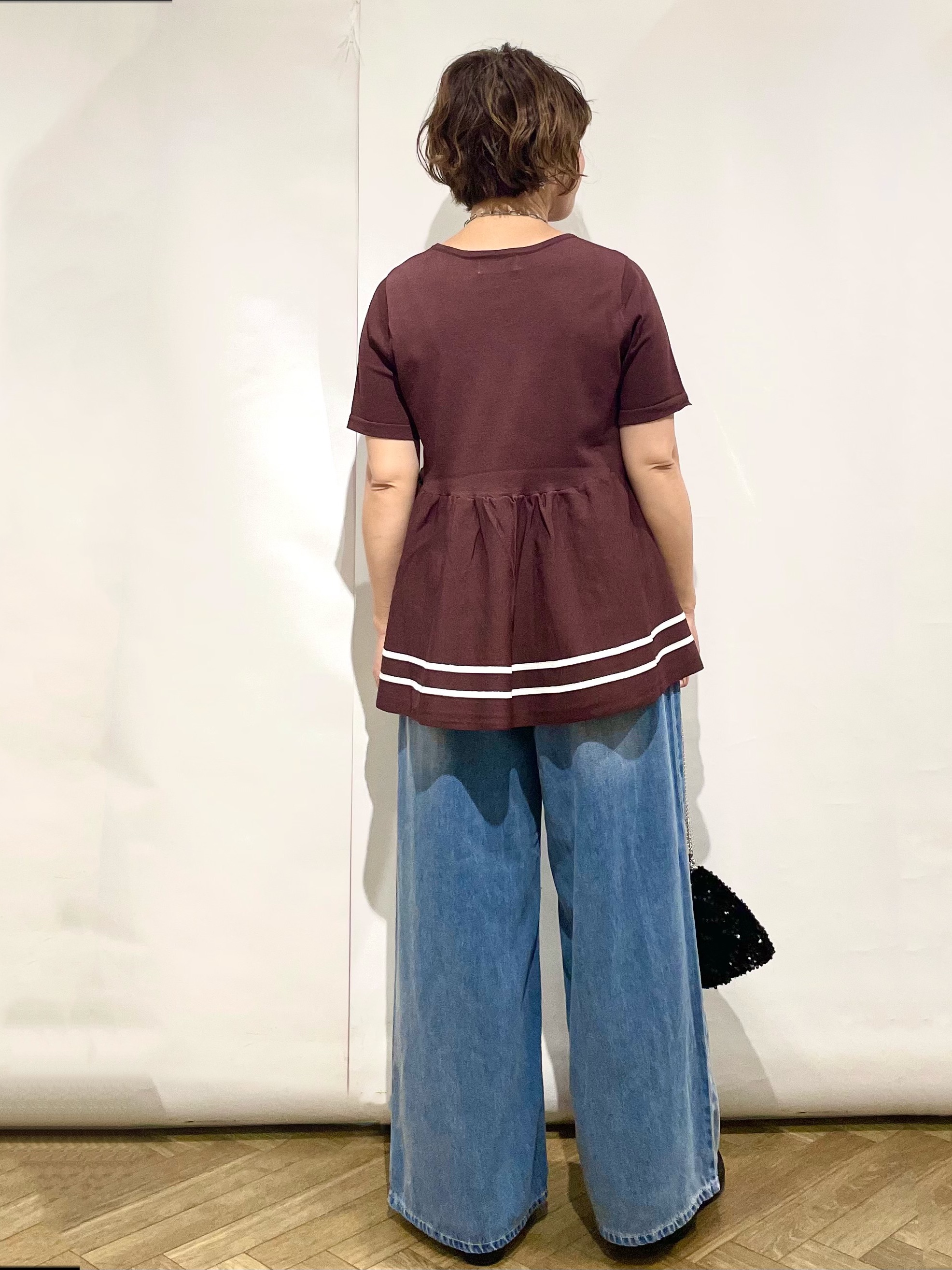 なかさんの「index｜【UVケア】裾ラインペプラムニット《洗濯機OK》」を使ったコーディネート