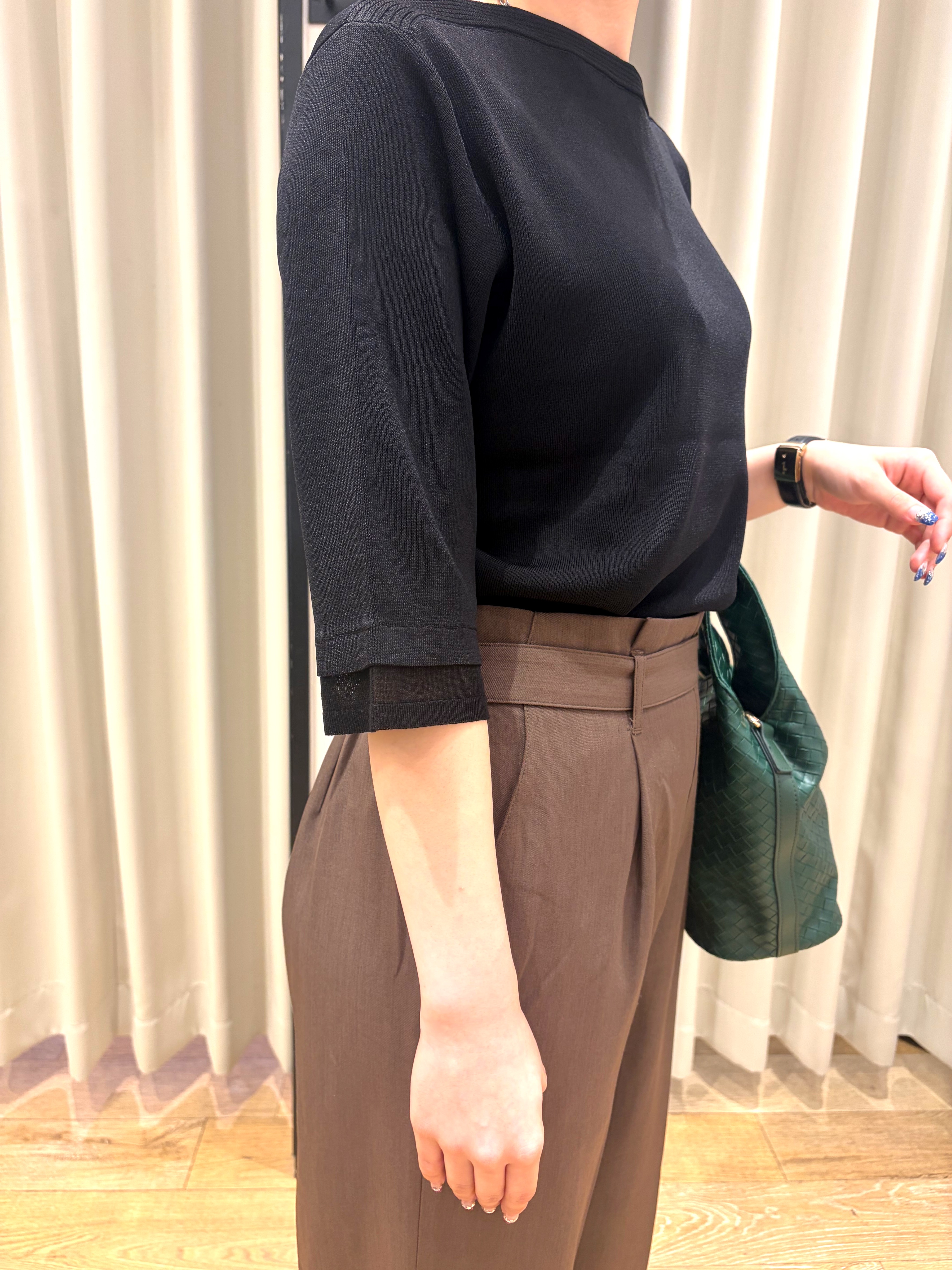 RUKAさんの「grove｜【人気シリーズに新型登場】袖口シアーやわらかドライタッチニット」を使ったコーディネート
