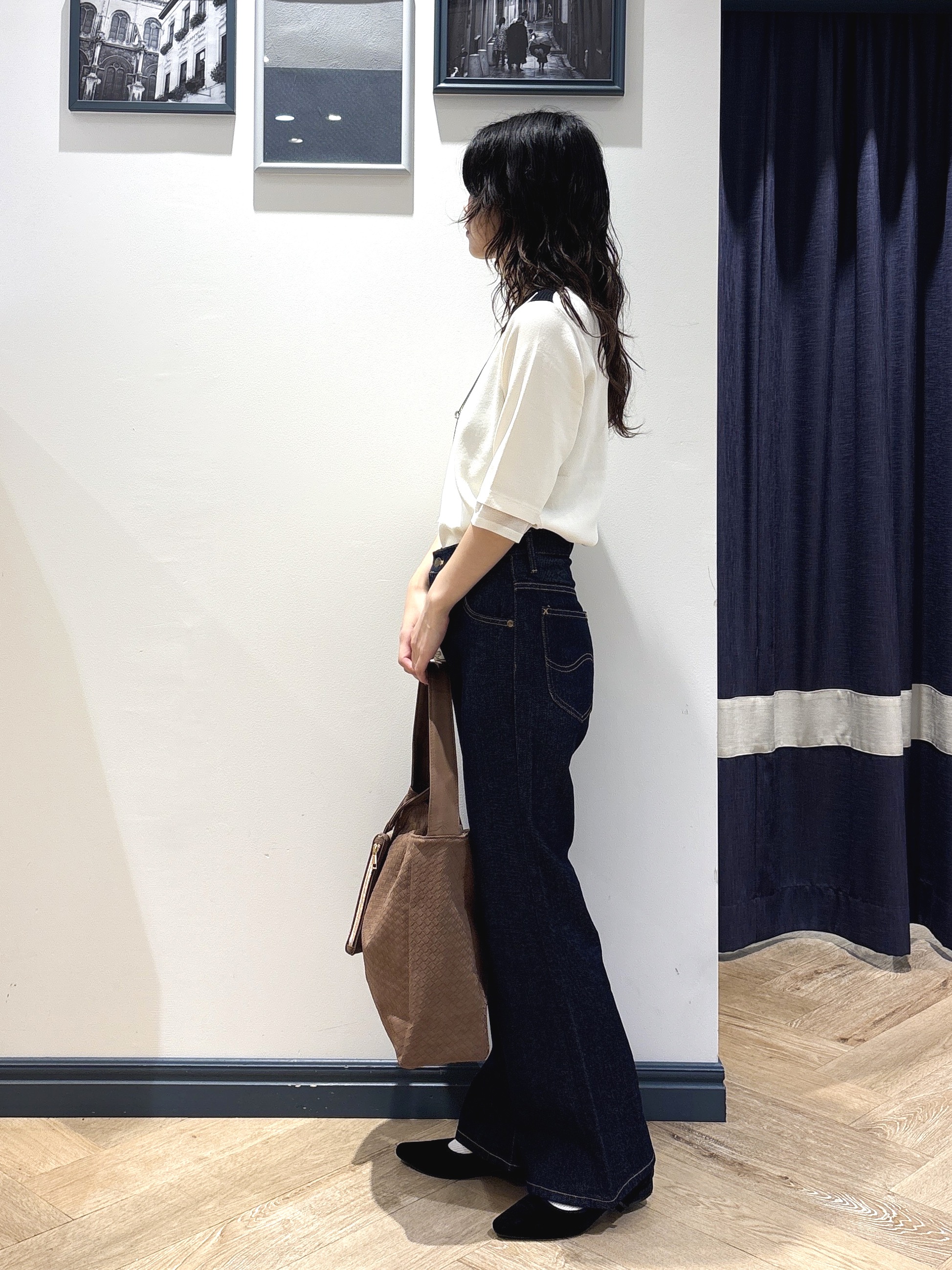 ayakaさんの「grove｜【人気シリーズに新型登場】袖口シアーやわらかドライタッチニット」を使ったコーディネート