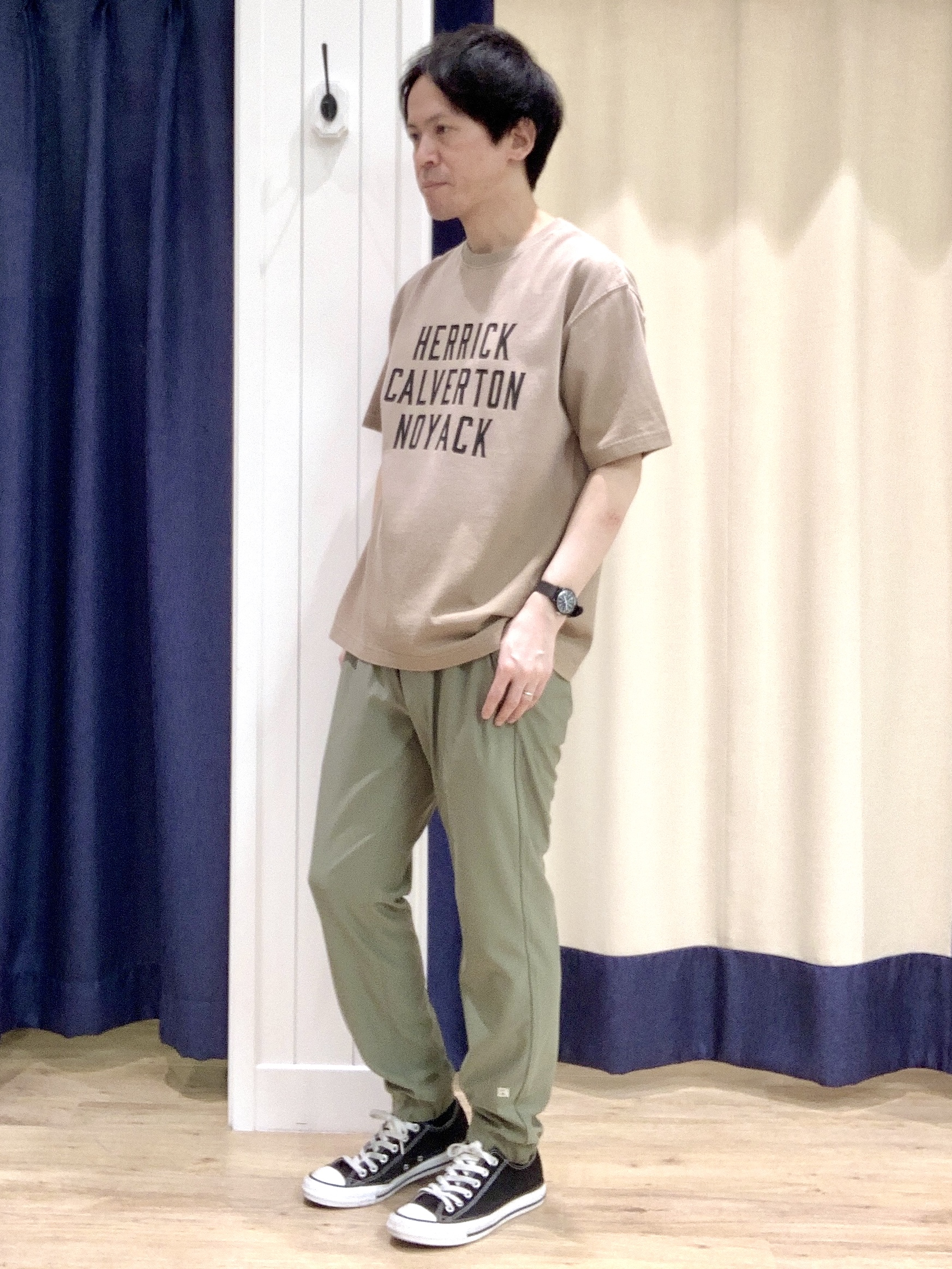 Takaさんの「Dessin｜【洗える】ヴィンテージ加工 ロゴTシャツ」を使ったコーディネート