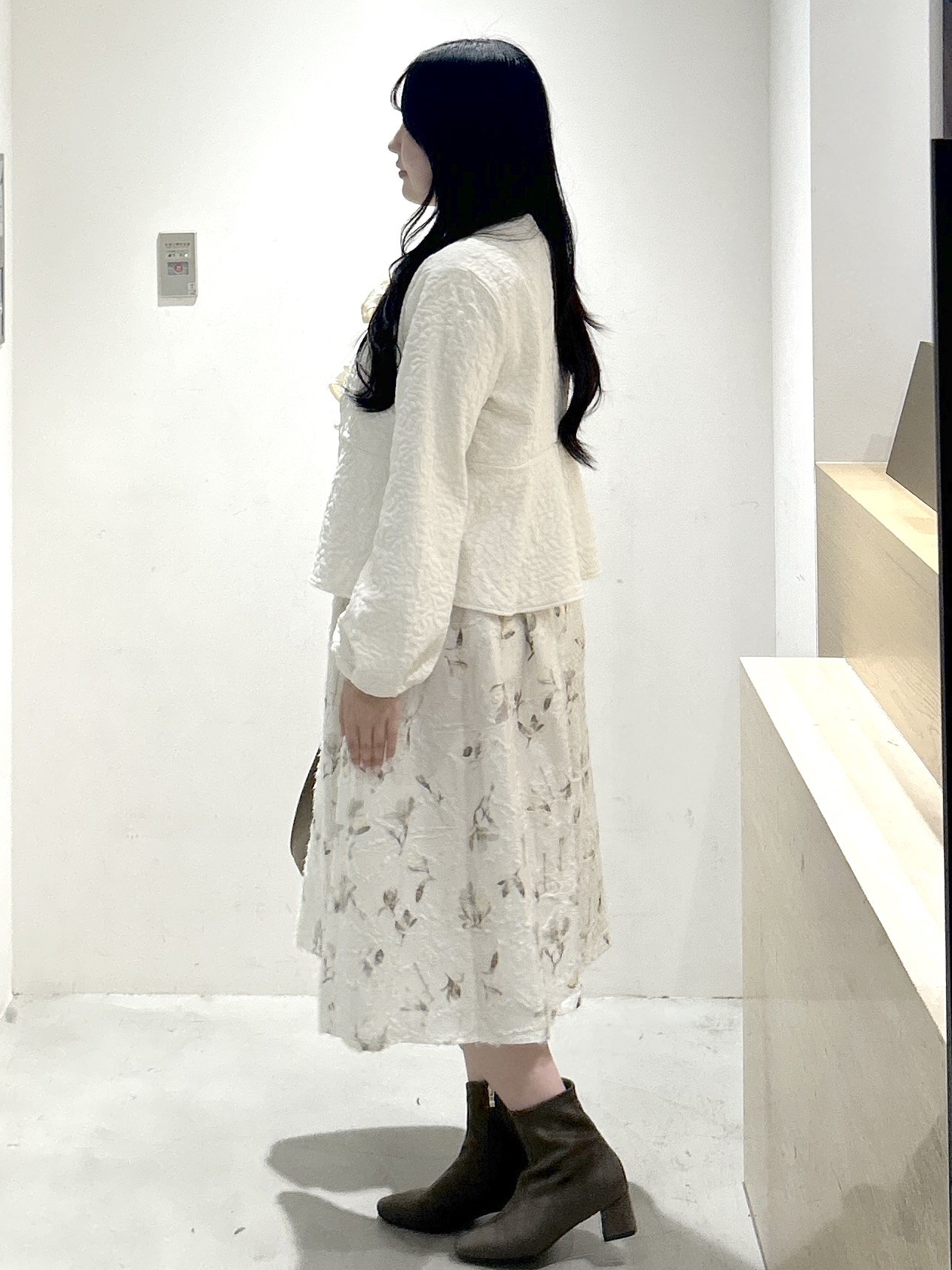 sayaさんの「OPAQUE.CLIP｜ジャカードノーカラーブルゾン【洗濯機OK】」を使ったコーディネート