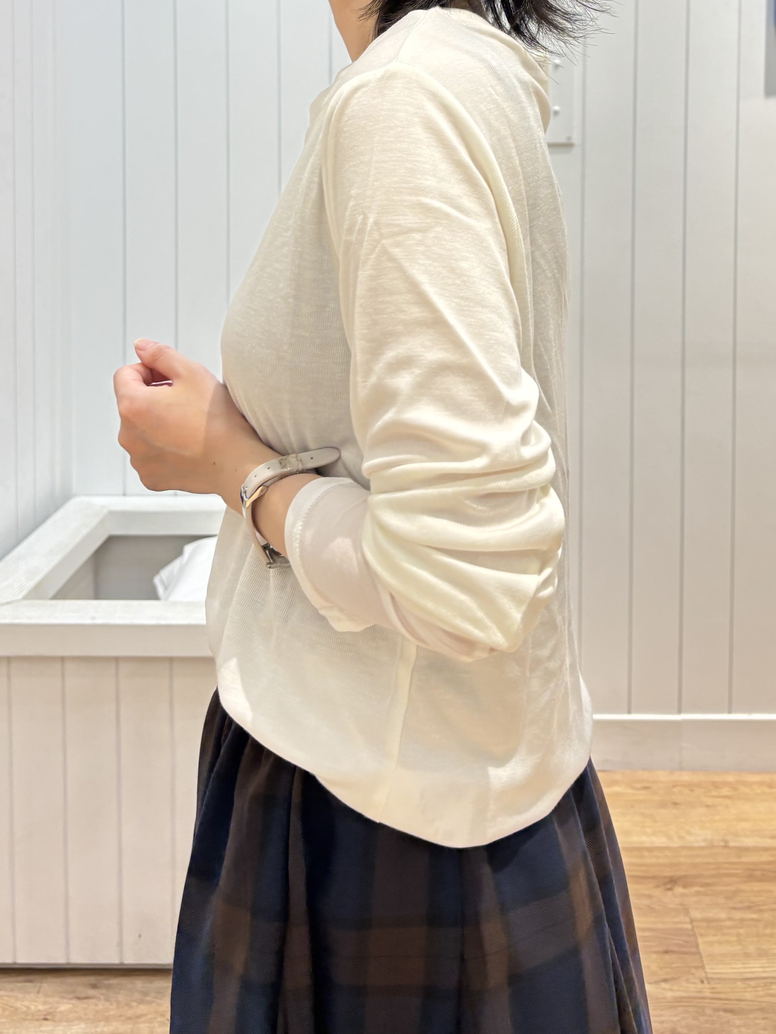 OKADAさんの「Dessin｜【調温機能】シアーリブプルオーバー」を使ったコーディネート