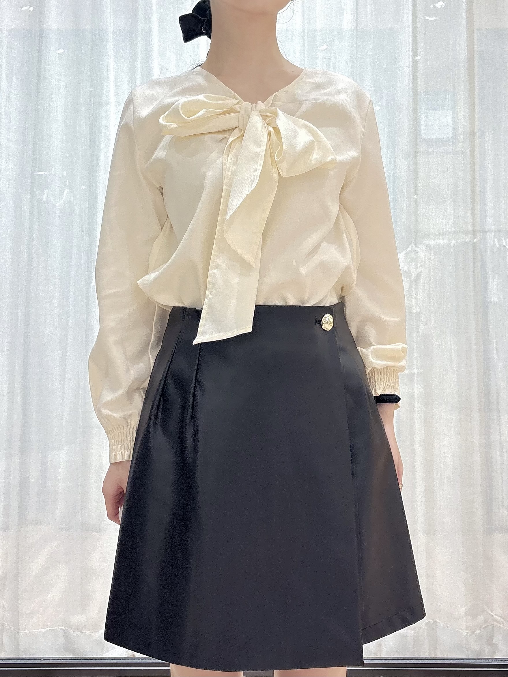 ぞうげさんの「OPAQUE.CLIP｜【洗える】レザー調／スウェード風ノーカラーブルゾン」を使ったコーディネート