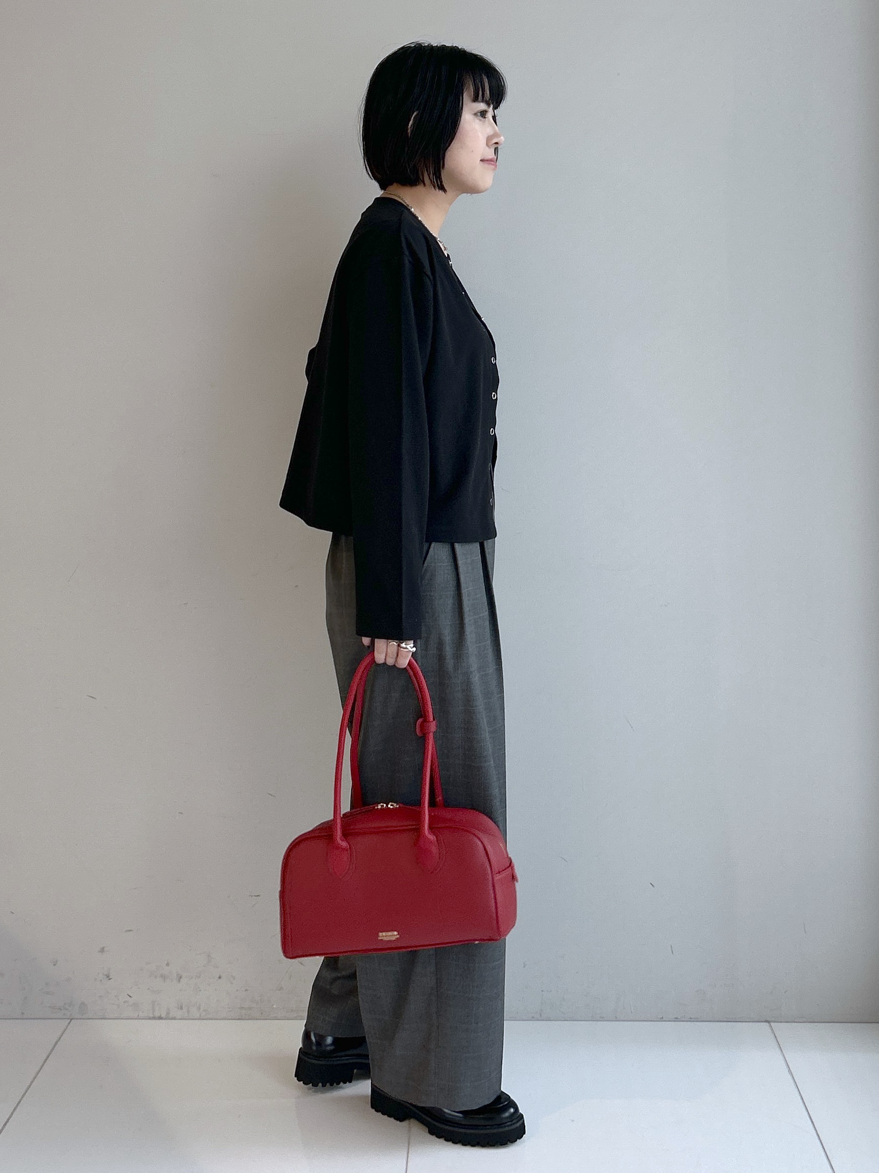 Hirokaさんの「Dessin｜【洗える/6色展開】リングスナップミニ裏毛カーディガン」を使ったコーディネート