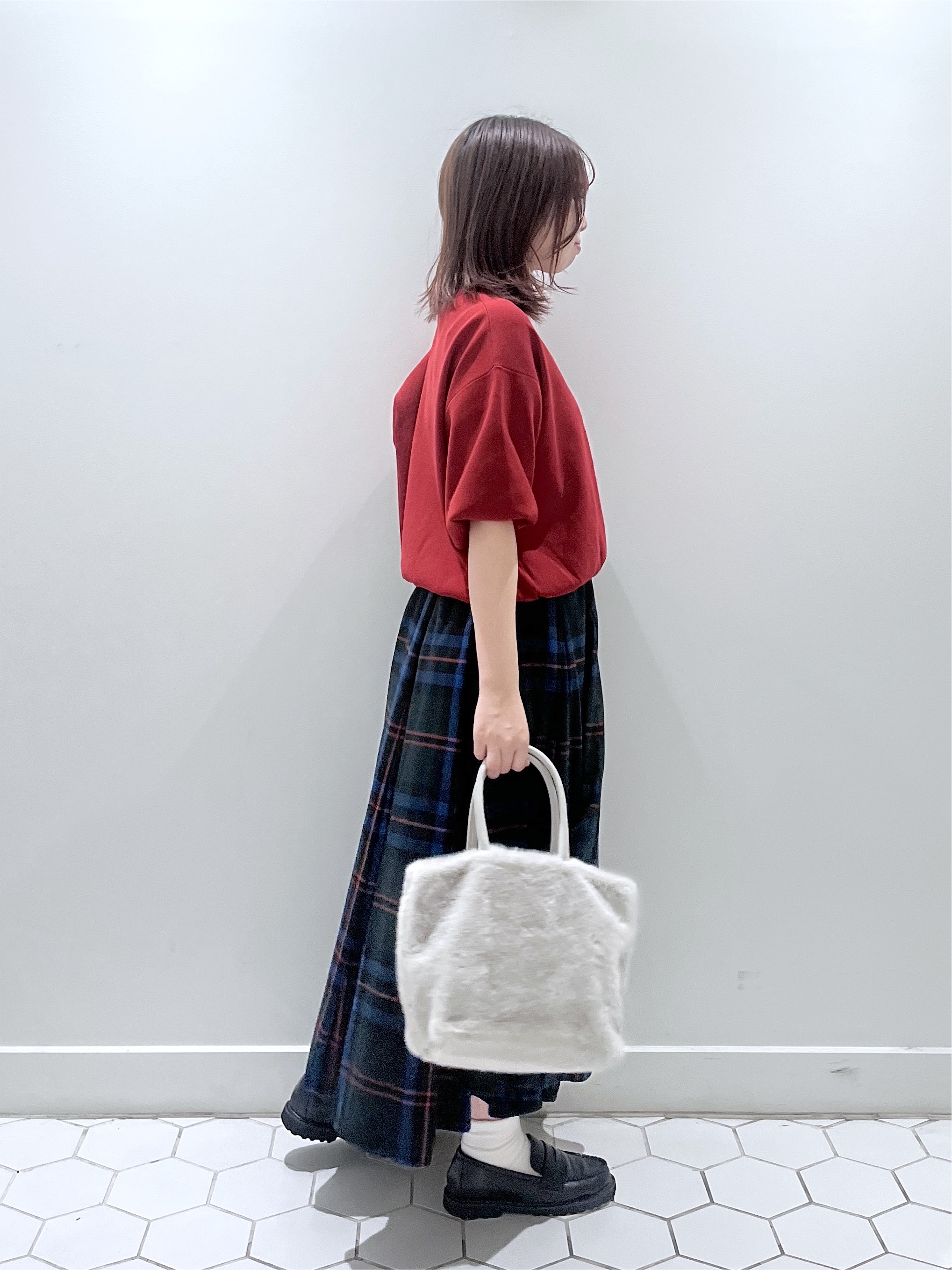 Makinoさんの「Dessin｜【UVカット/洗濯機OK】6分袖配色ニット」を使ったコーディネート