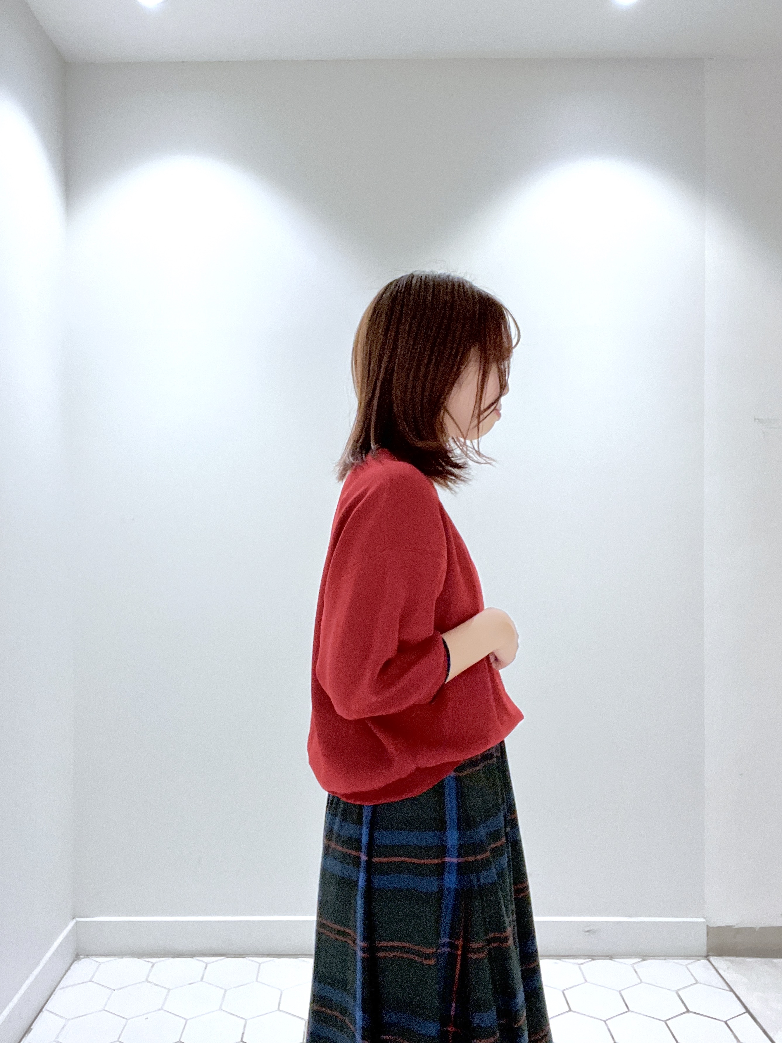 Makinoさんの「Dessin｜【UVカット/洗濯機OK】6分袖配色ニット」を使ったコーディネート