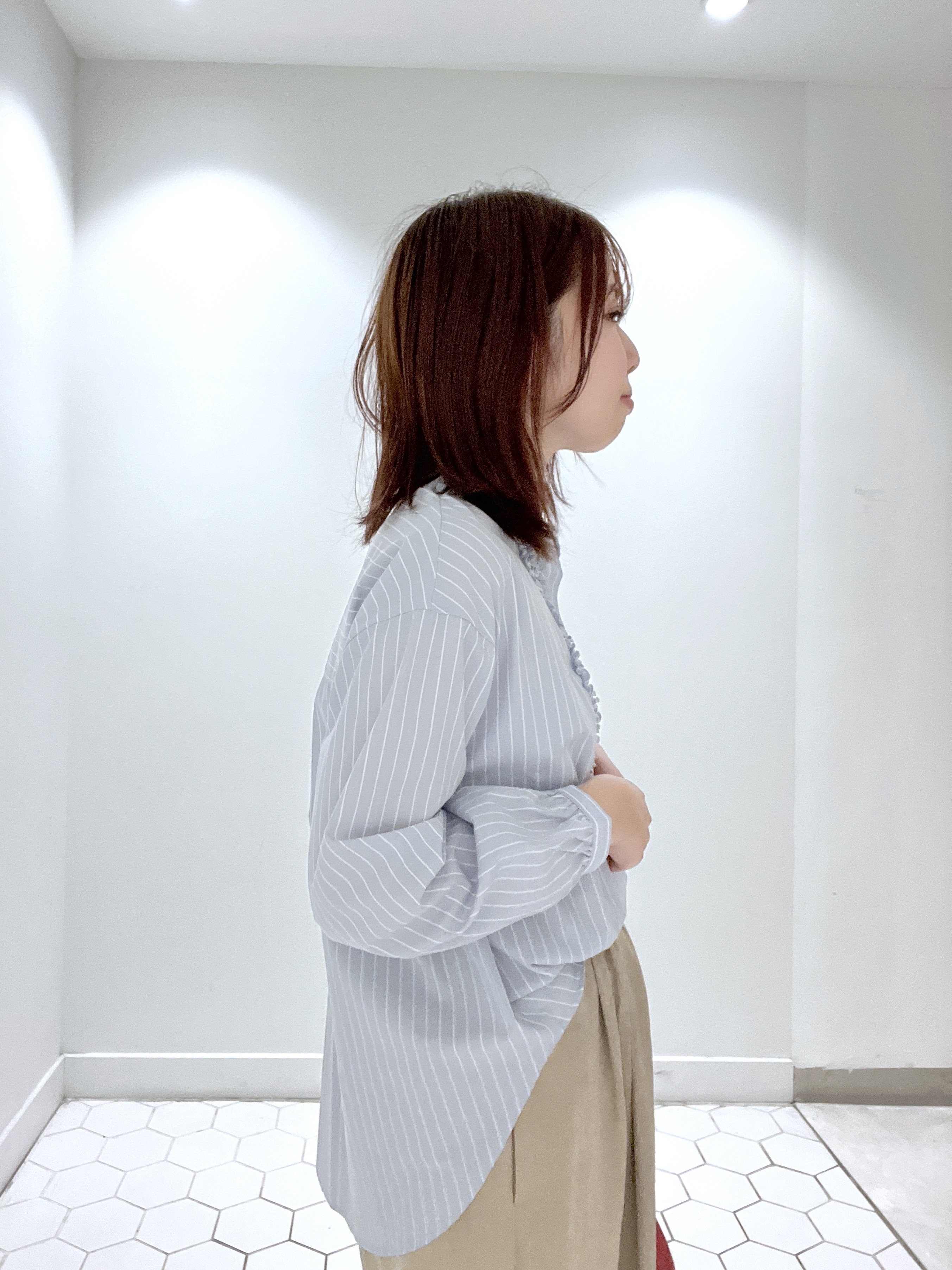 Makinoさんの「Dessin｜【洗える/7色展開/XS-L】フロントフリルブラウス」を使ったコーディネート