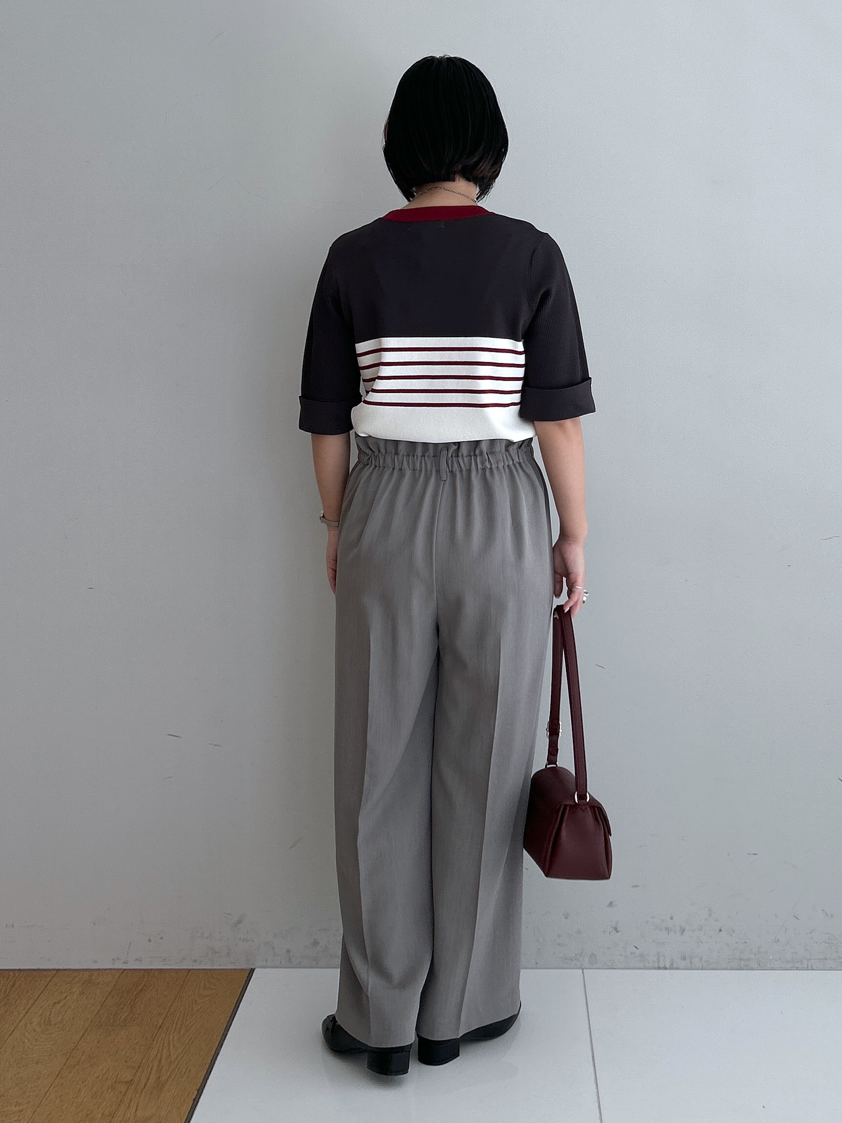 Hirokaさんの「grove｜新色追加！【シリーズ累計36万枚/名品ニット】やわらかドライタッチ 袖メッシュ編みニット」を使ったコーディネート