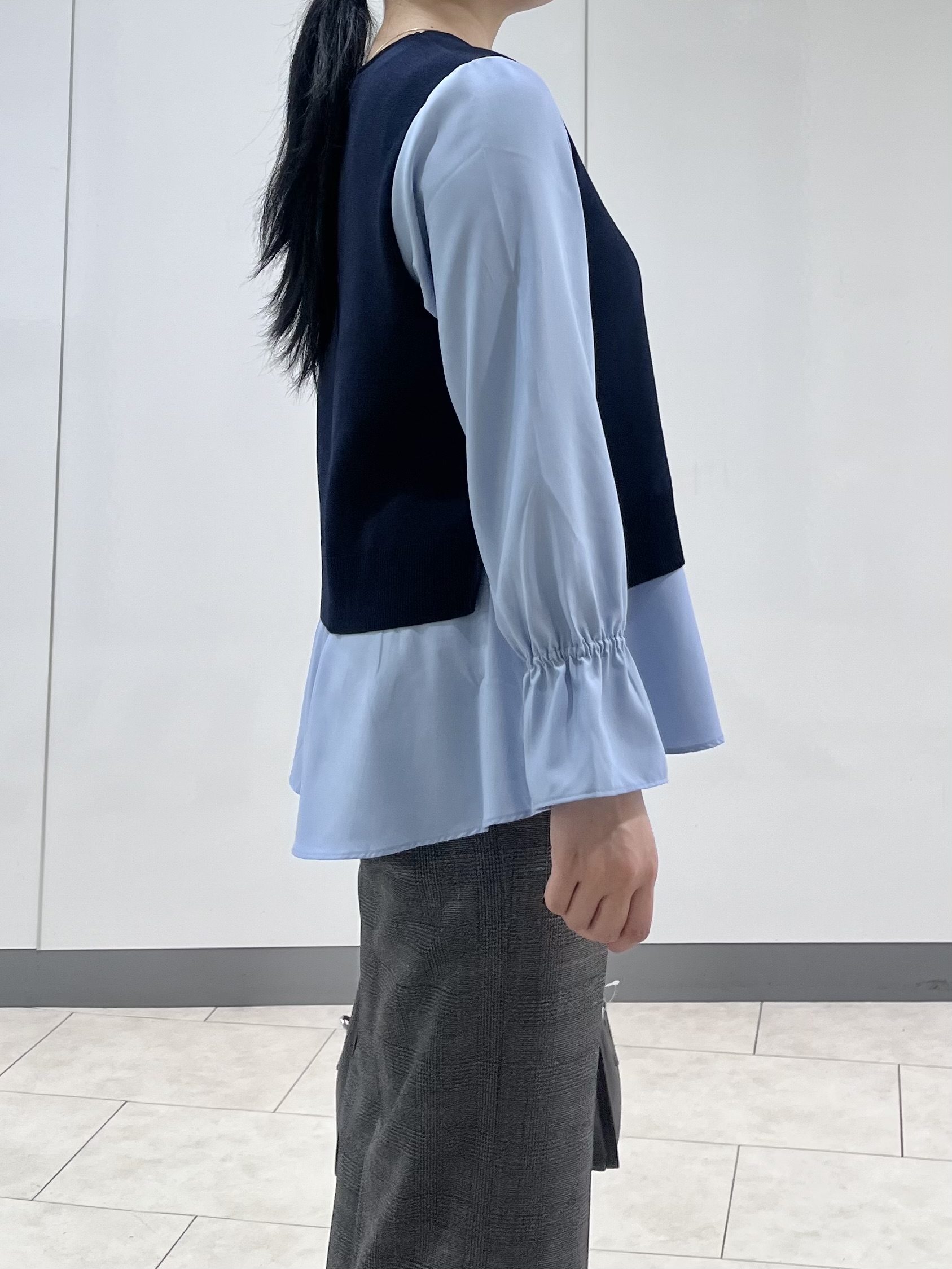 hasuさんの「INDIVI｜【洗える／1枚でコーデ完成】重ね着風ニットトップス」を使ったコーディネート