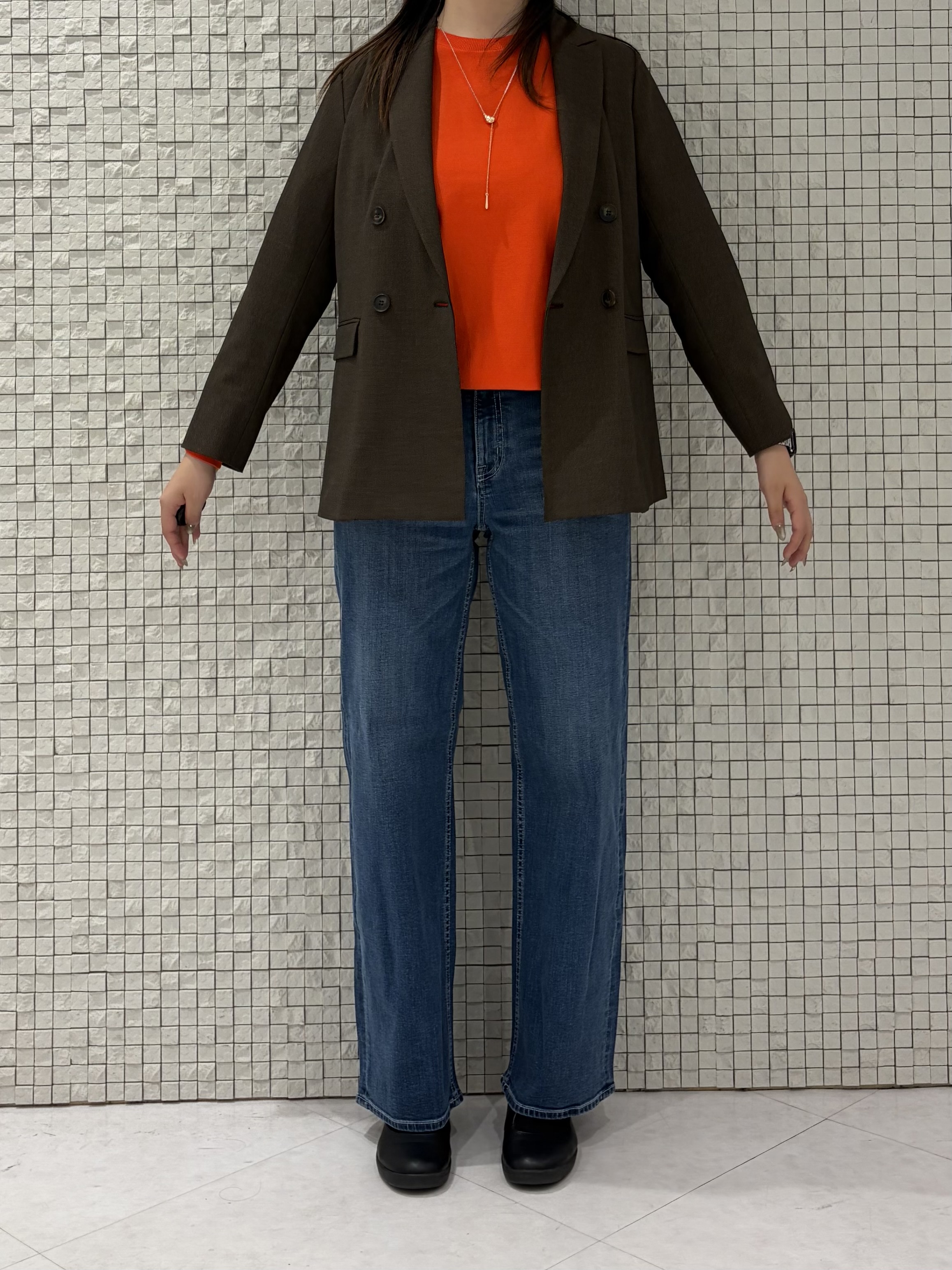 koharuさんの「INDIVI｜【洗濯機OK／ストレッチ◎】秋はじめのダブルジャケット」を使ったコーディネート