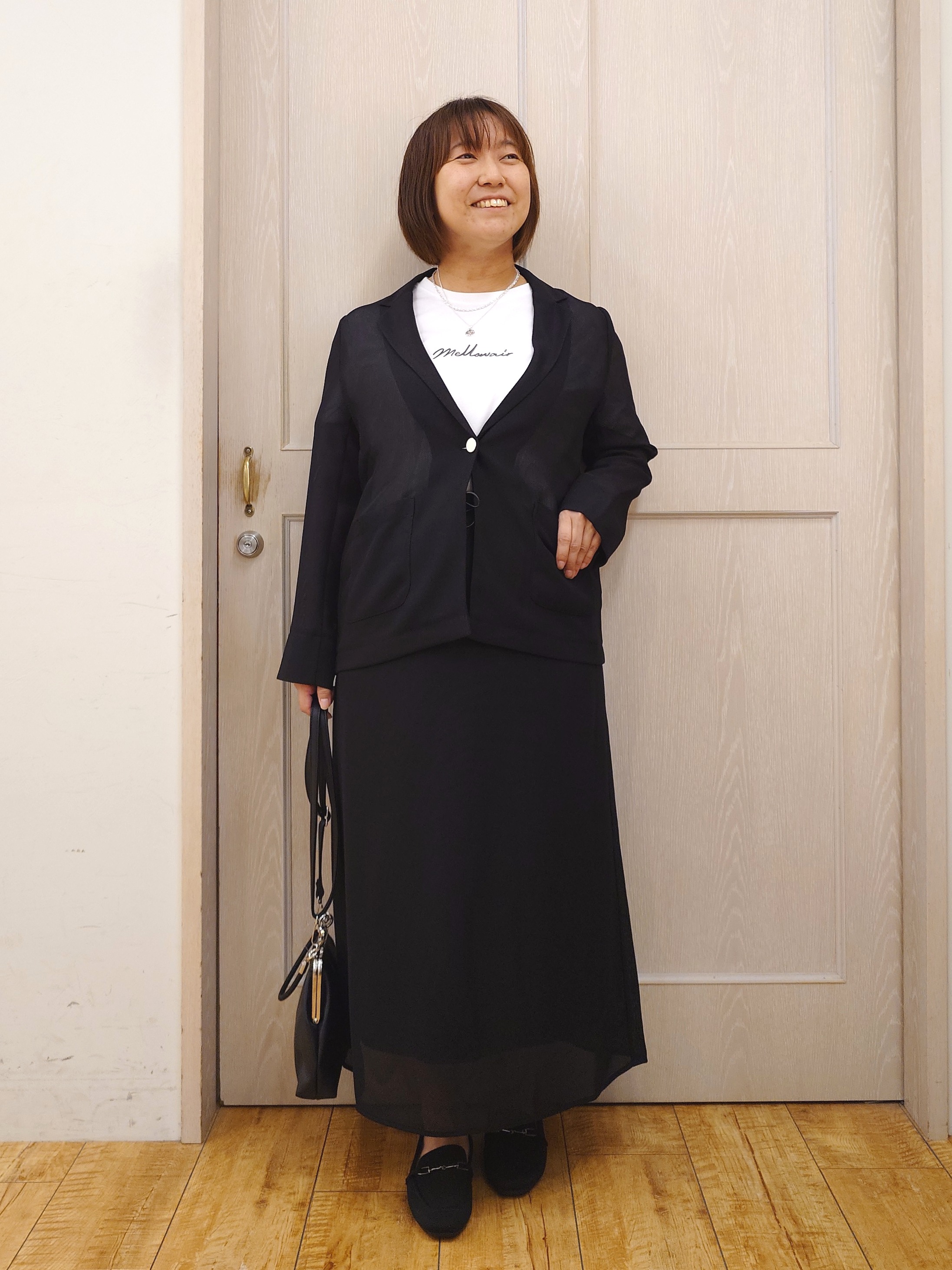 とろろさんの「SHOO･LA･RUE｜【通気性〇/セットアップ可/S-LL/洗濯機可】紫外線対策にも メッシュテーラードジャケット」を使ったコーディネート