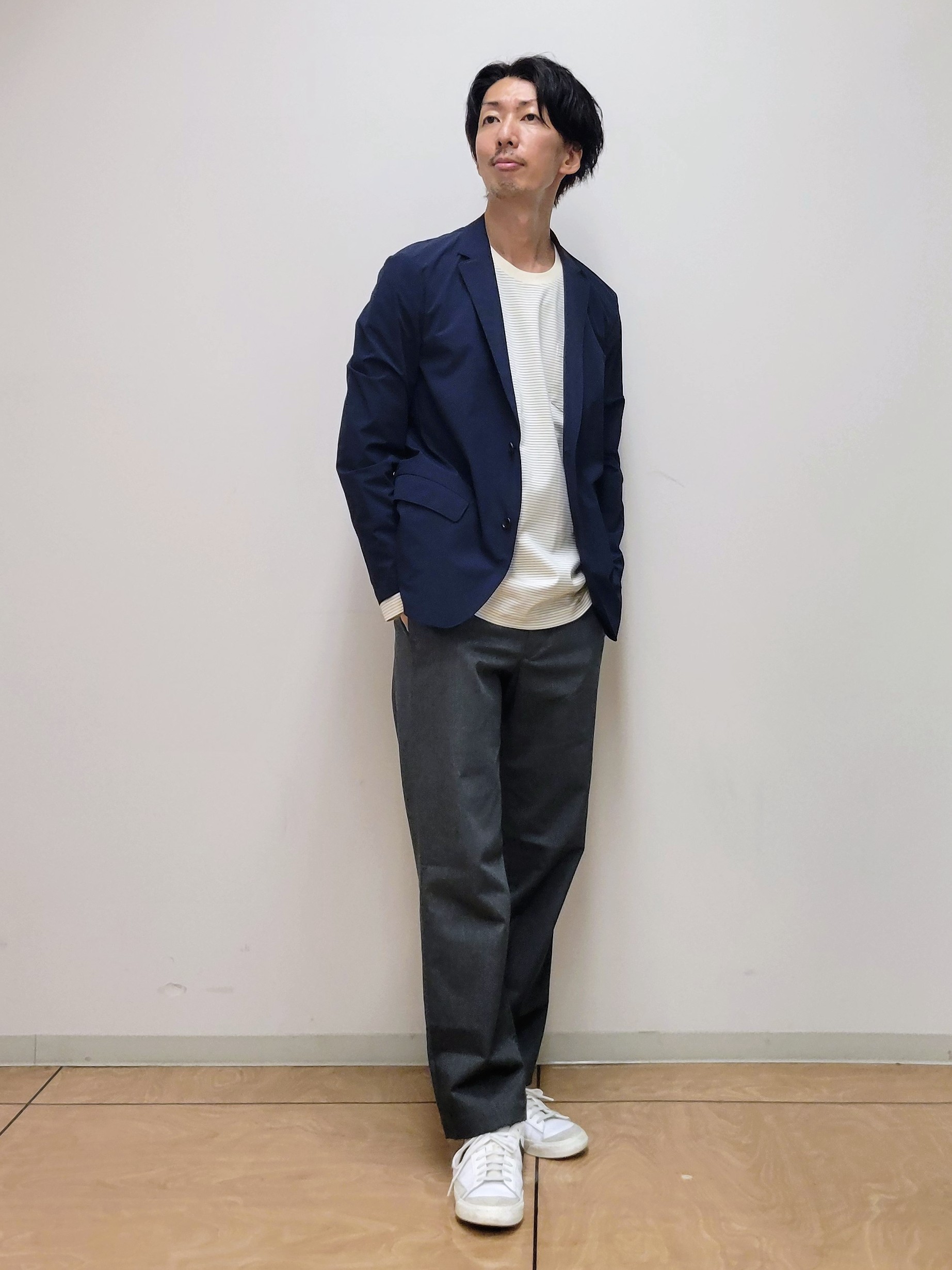 piroyaさんの「TAKEO KIKUCHI｜3Dナイロンストレッチ ジャケット」を使ったコーディネート