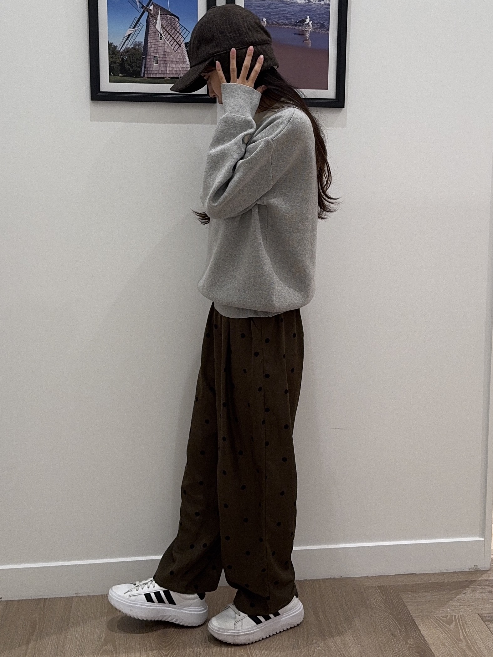 NOZOMIさんの「Dessin｜【セットアップ可】ドットプリント イージーパンツ」を使ったコーディネート