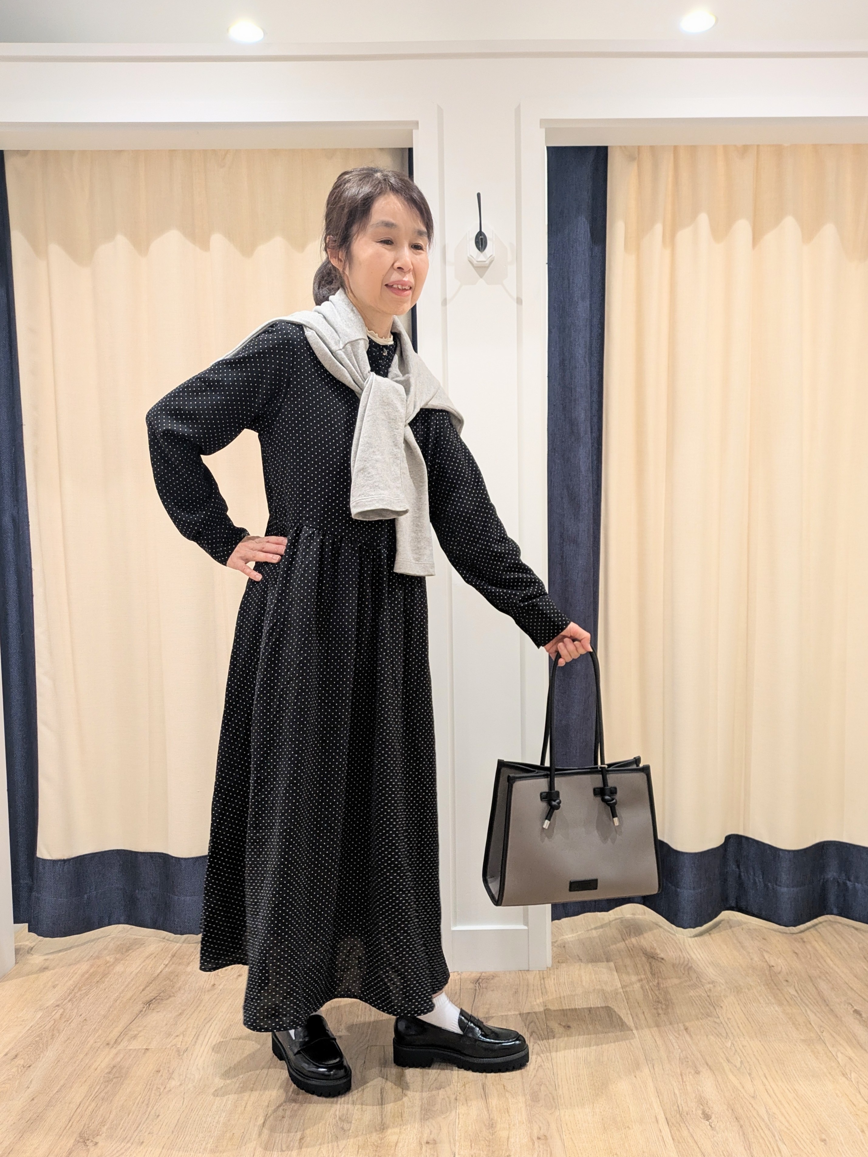 keikoさんの「Dessin｜【手洗い可】ドットプリントワンピース」を使ったコーディネート