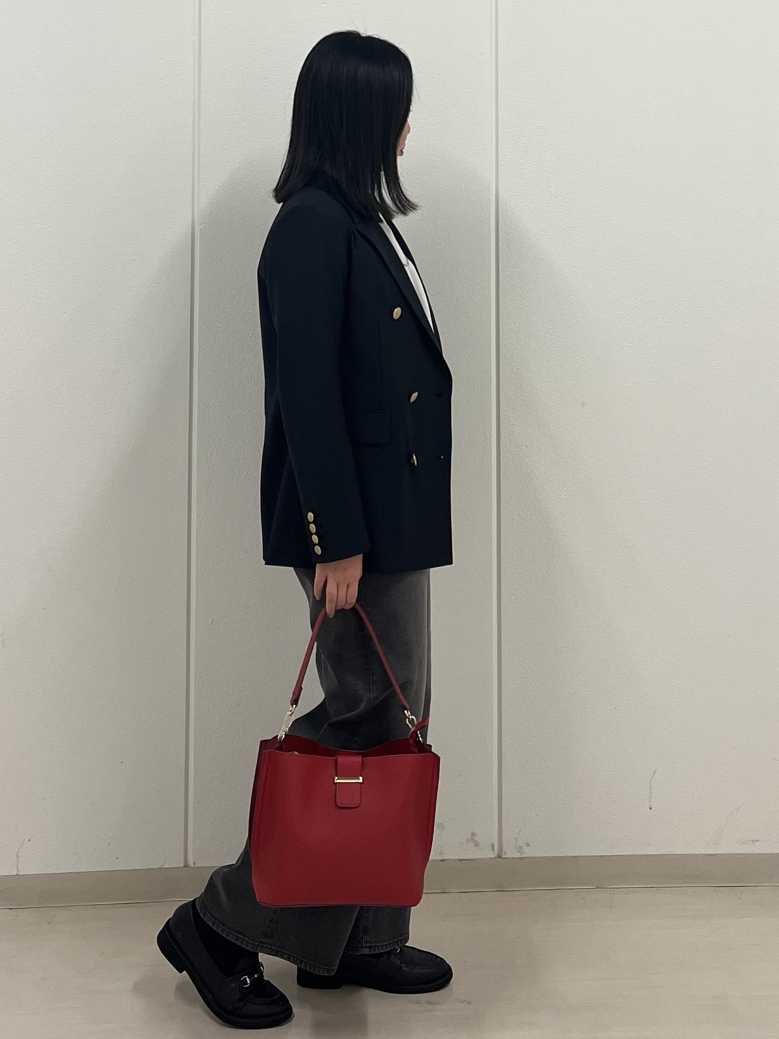 Rihoさんの「Reflect｜【通勤】ダブルブレザージャケット」を使ったコーディネート