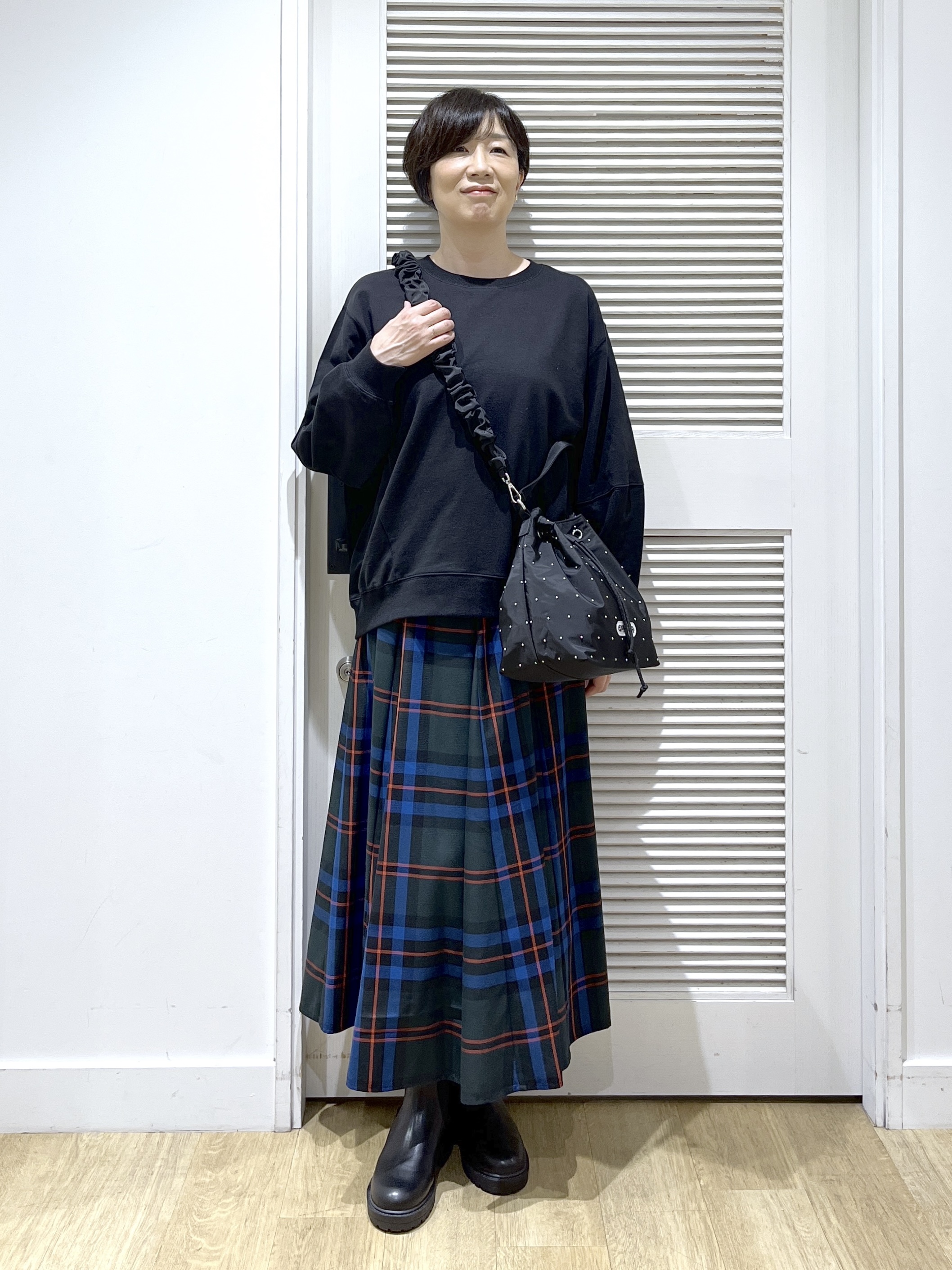 Miyazakiさんの「Dessin｜【洗える/6色展開】フォルムスリーブミニ裏毛 プルオーバー」を使ったコーディネート
