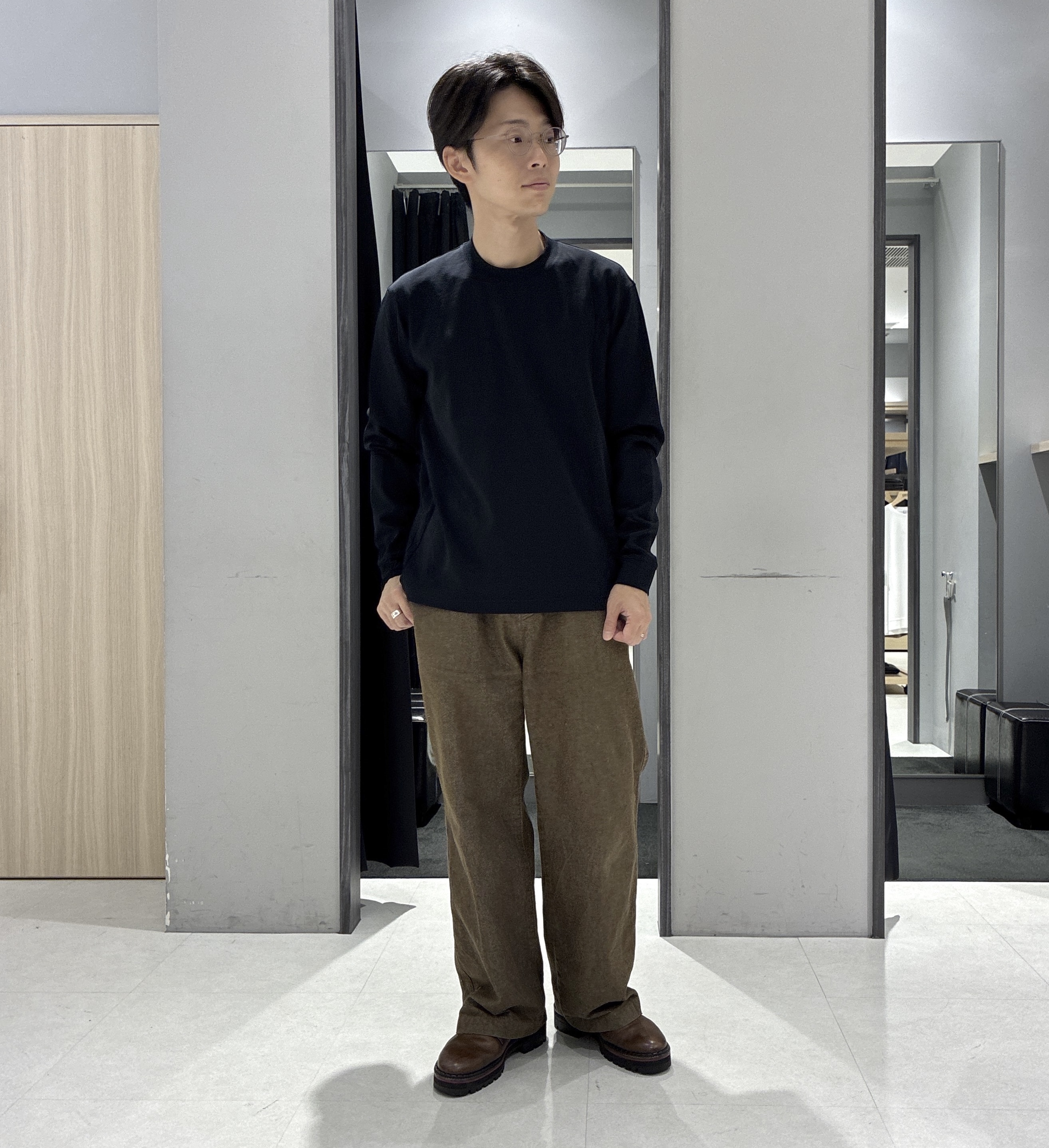 わいずみさんの「TAKEO KIKUCHI｜【BOWLER HAT LABEL】日本製クルーネックカーディガン」を使ったコーディネート