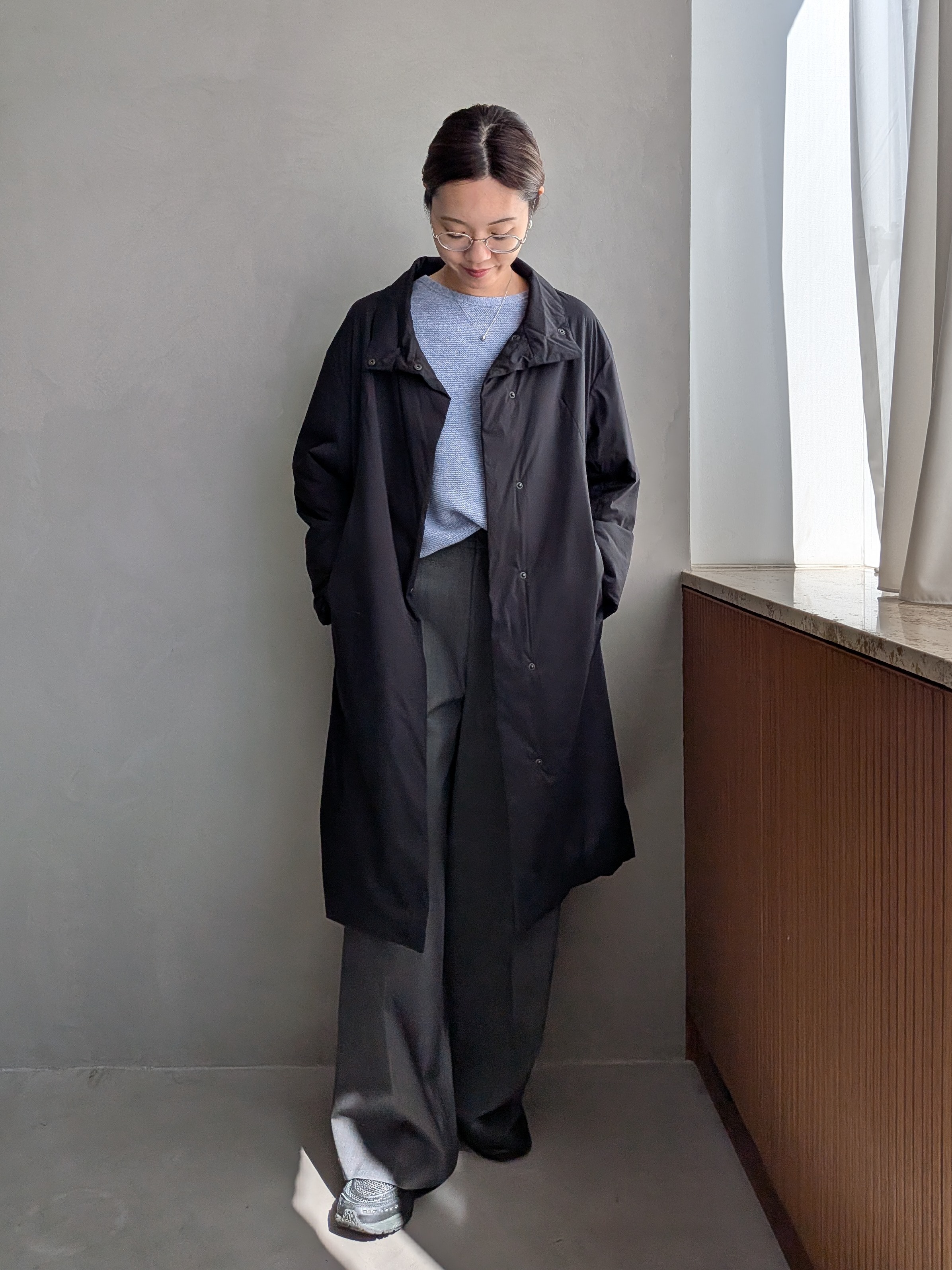 Aさんの「UNTITLED｜【体型カバー/後ろウエストゴム】ウーステッドワイドシルエットパンツ」を使ったコーディネート