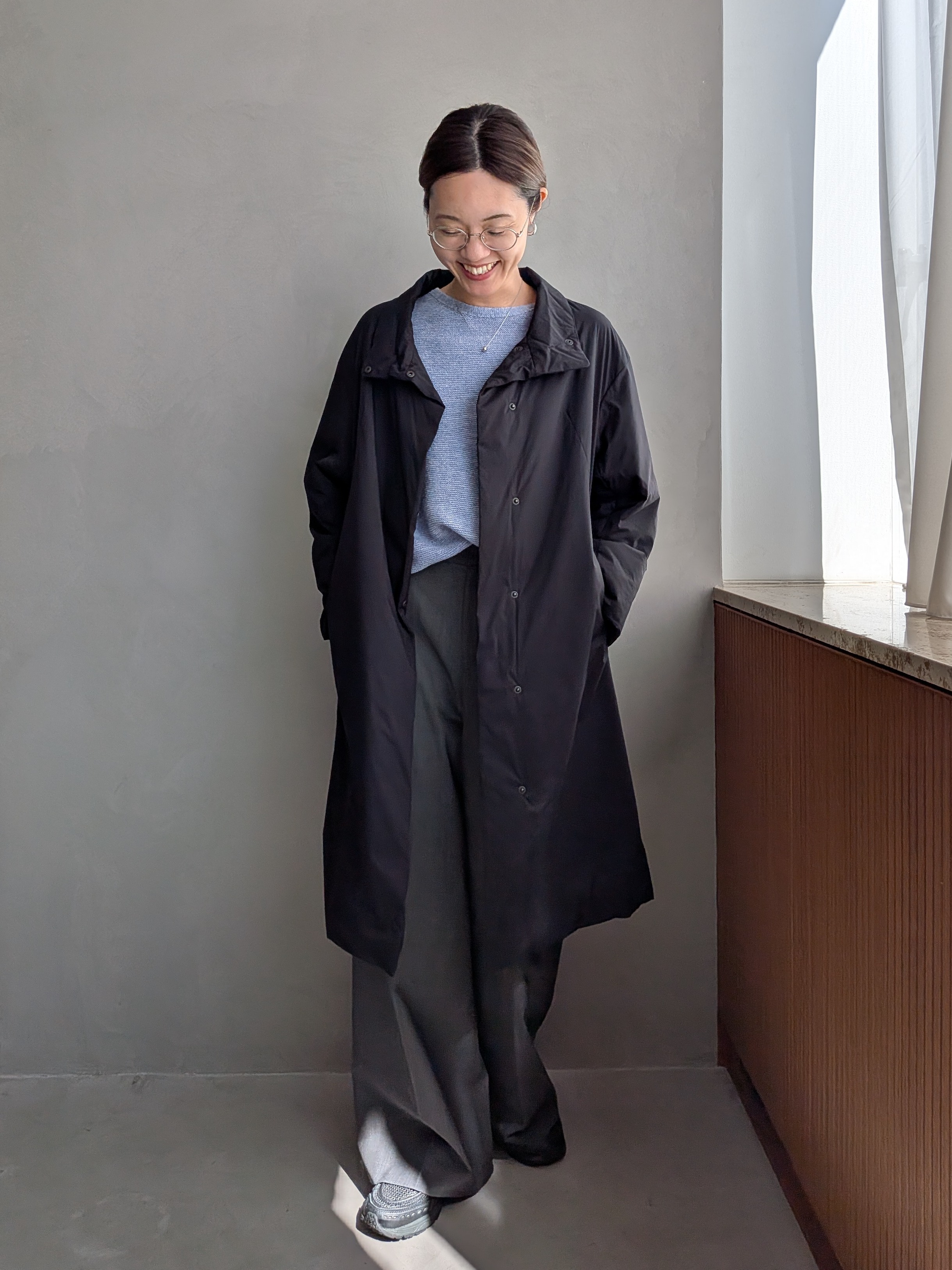 Aさんの「UNTITLED｜【体型カバー/後ろウエストゴム】ウーステッドワイドシルエットパンツ」を使ったコーディネート