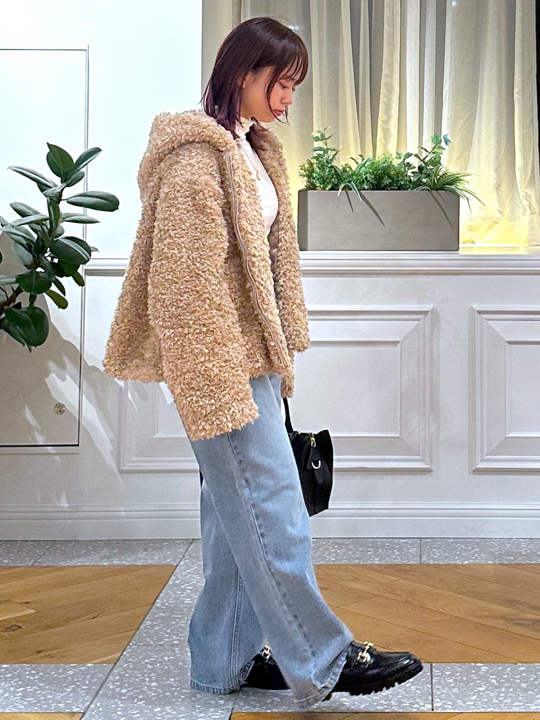 なべこさんの「DRESSTERIOR｜プードルボアパーカー」を使ったコーディネート
