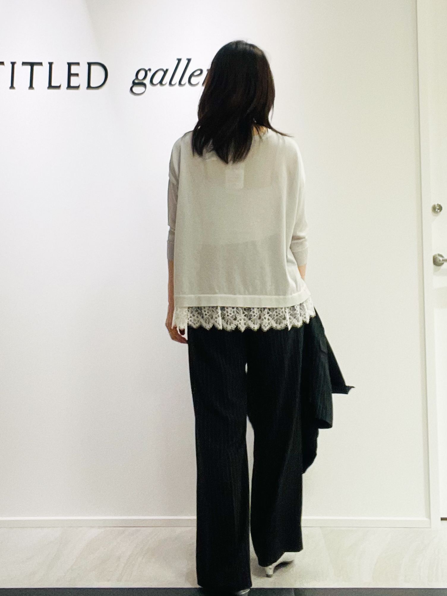 めいさんの「UNTITLED｜【一枚で着映え】レースドッキングニットプルオーバー」を使ったコーディネート