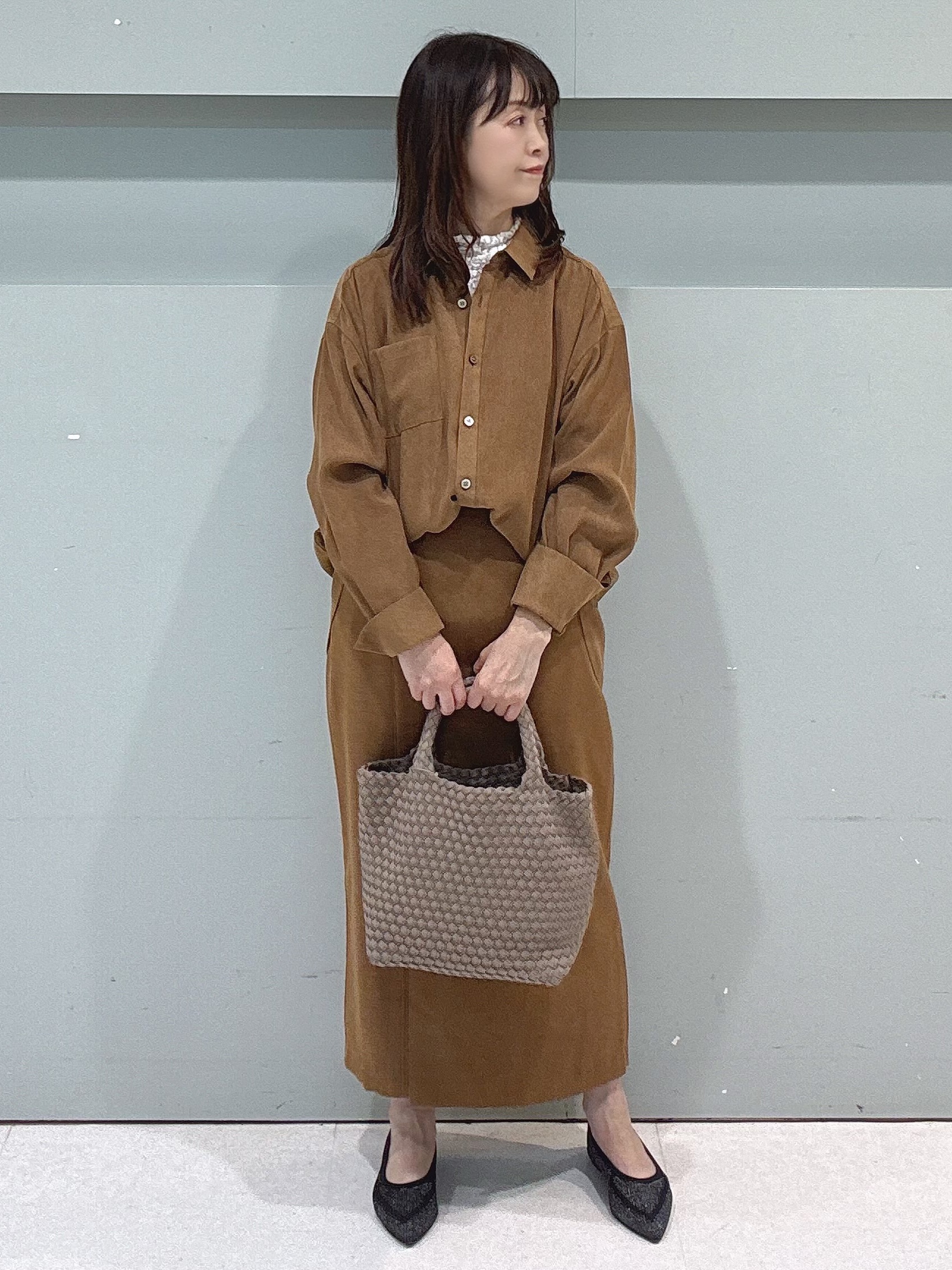 makiさんの「UNTITLED｜【セットアップ可/秋羽織り】スエードライクシャツ」を使ったコーディネート
