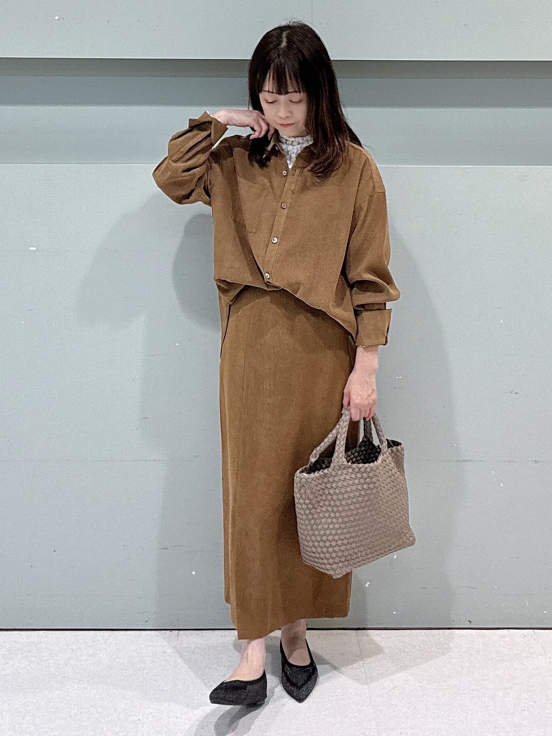 makiさんの「UNTITLED｜【セットアップ可/秋羽織り】スエードライクシャツ」を使ったコーディネート