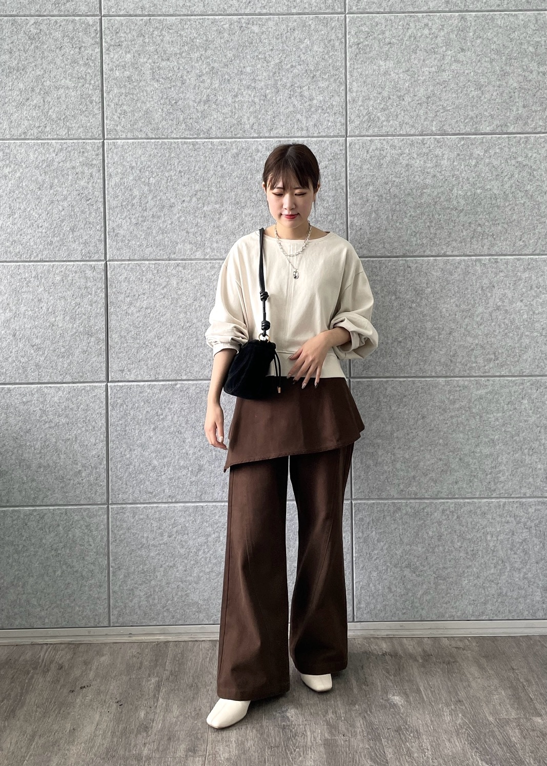 Renoさんの「INDIVI｜ロングスリーブフォルムカットソー【洗える】」を使ったコーディネート