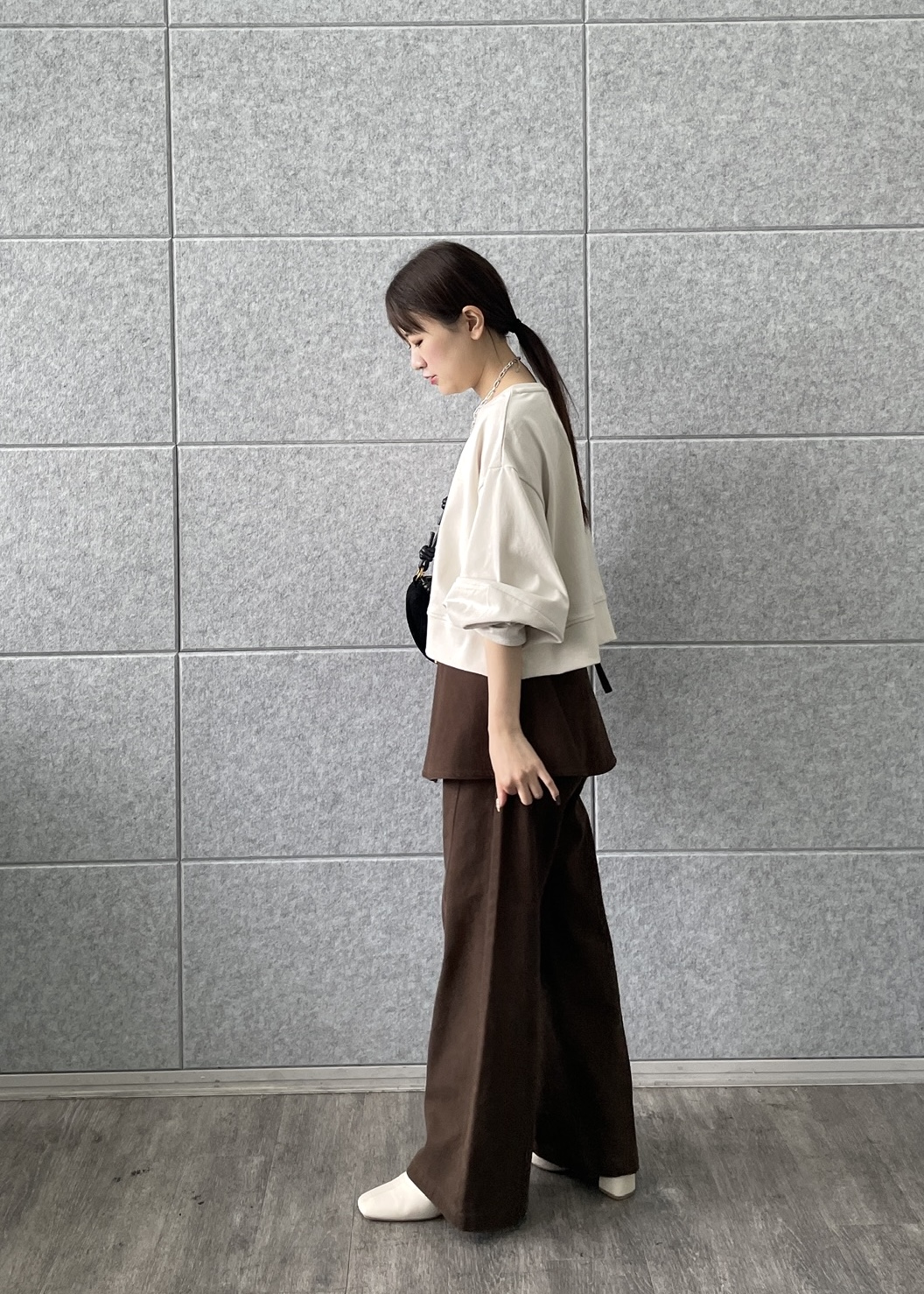 Renoさんの「INDIVI｜ロングスリーブフォルムカットソー【洗える】」を使ったコーディネート