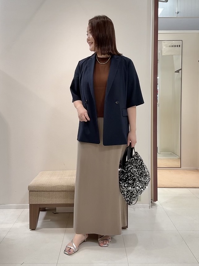 YUIさんの「UNTITLED｜【秋の通勤羽織/セットアップ可/UVカット】エアリークール半袖ジャケット」を使ったコーディネート