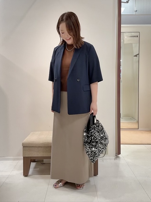YUIさんの「UNTITLED｜【秋の通勤羽織/セットアップ可/UVカット】エアリークール半袖ジャケット」を使ったコーディネート