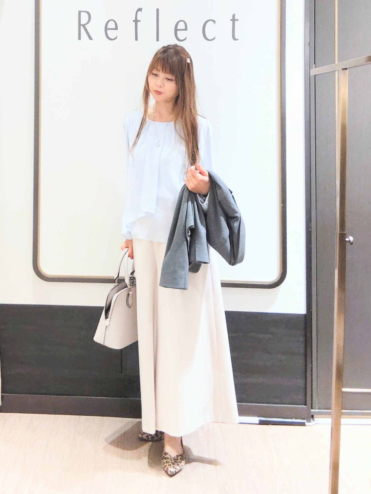 Chiiさんの「Reflect｜【SS-4Lサイズ／通勤／セレモニー】クルーネック シフォンブラウス」を使ったコーディネート
