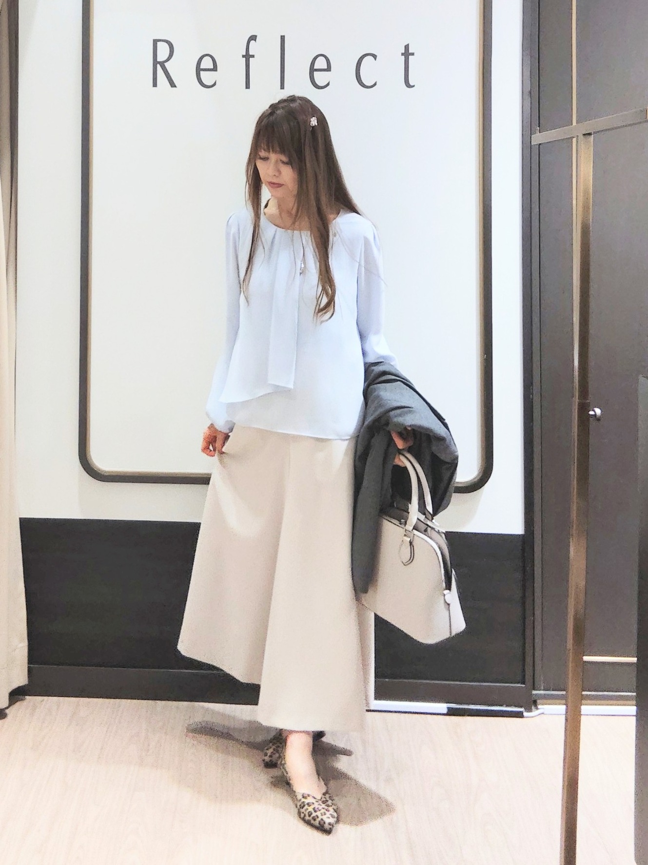 Chiiさんの「Reflect｜【SS-4Lサイズ／通勤／セレモニー】クルーネック シフォンブラウス」を使ったコーディネート