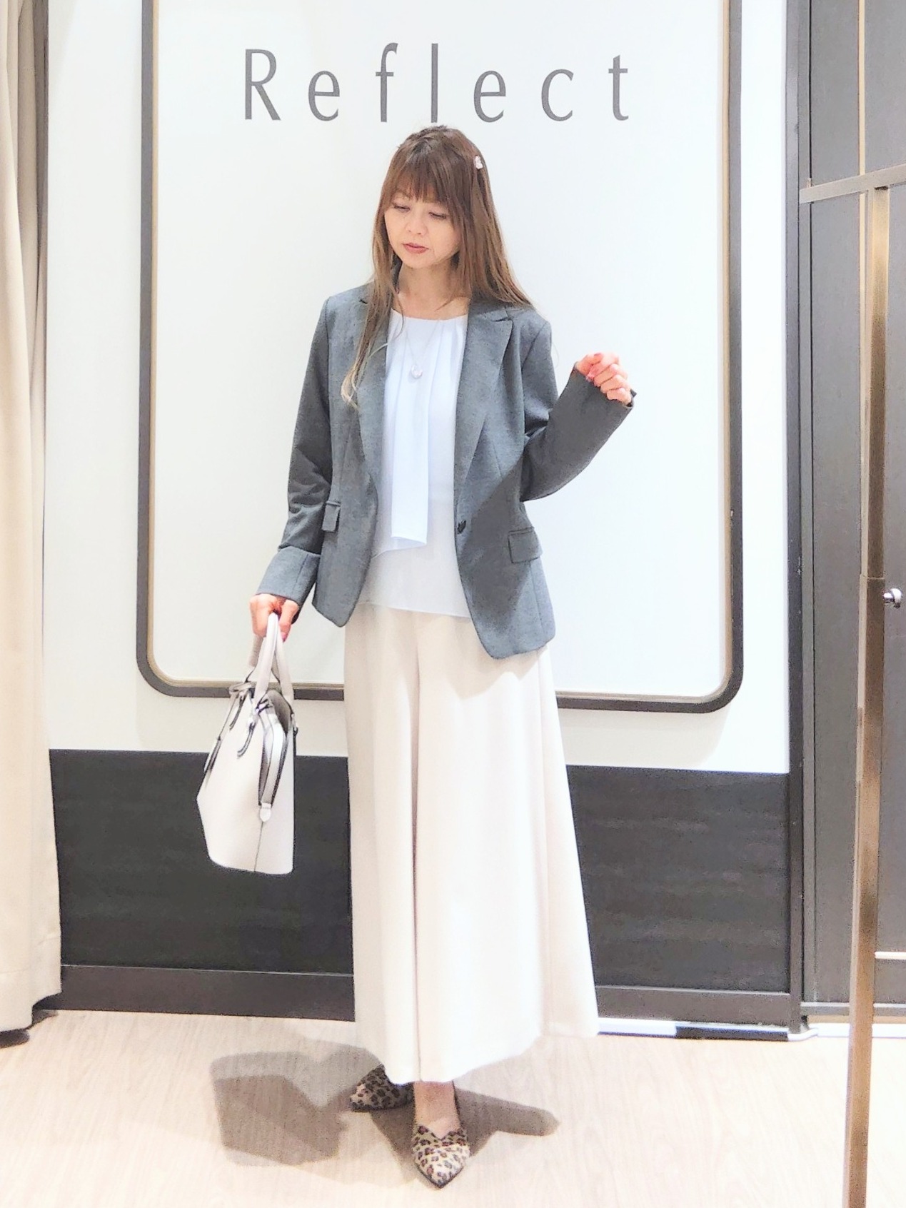Chiiさんの「Reflect｜【SS-4Lサイズ／通勤／セレモニー】クルーネック シフォンブラウス」を使ったコーディネート