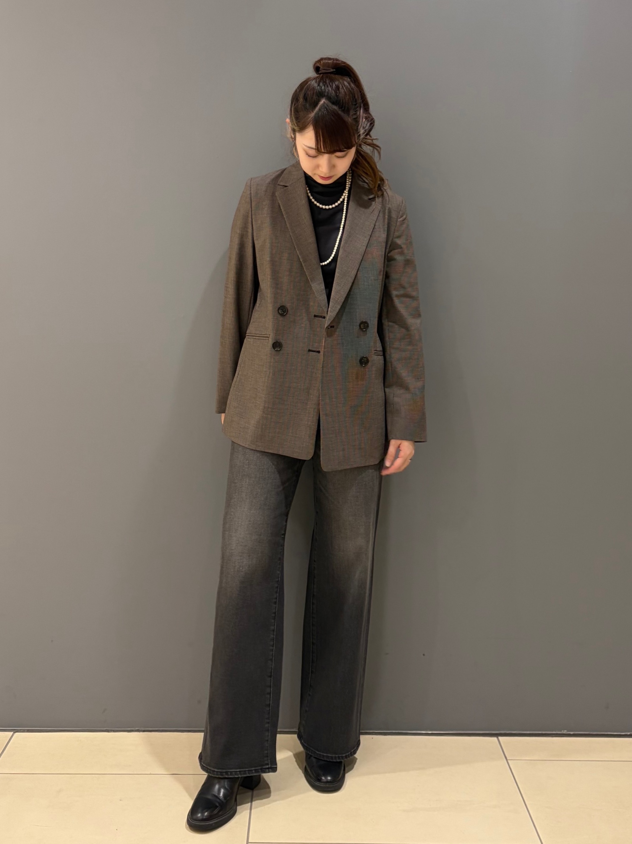 miさんの「UNTITLED｜【セットアップ可/秋羽織り/お仕事スーツ】ウールブレンドダブルジャケット」を使ったコーディネート