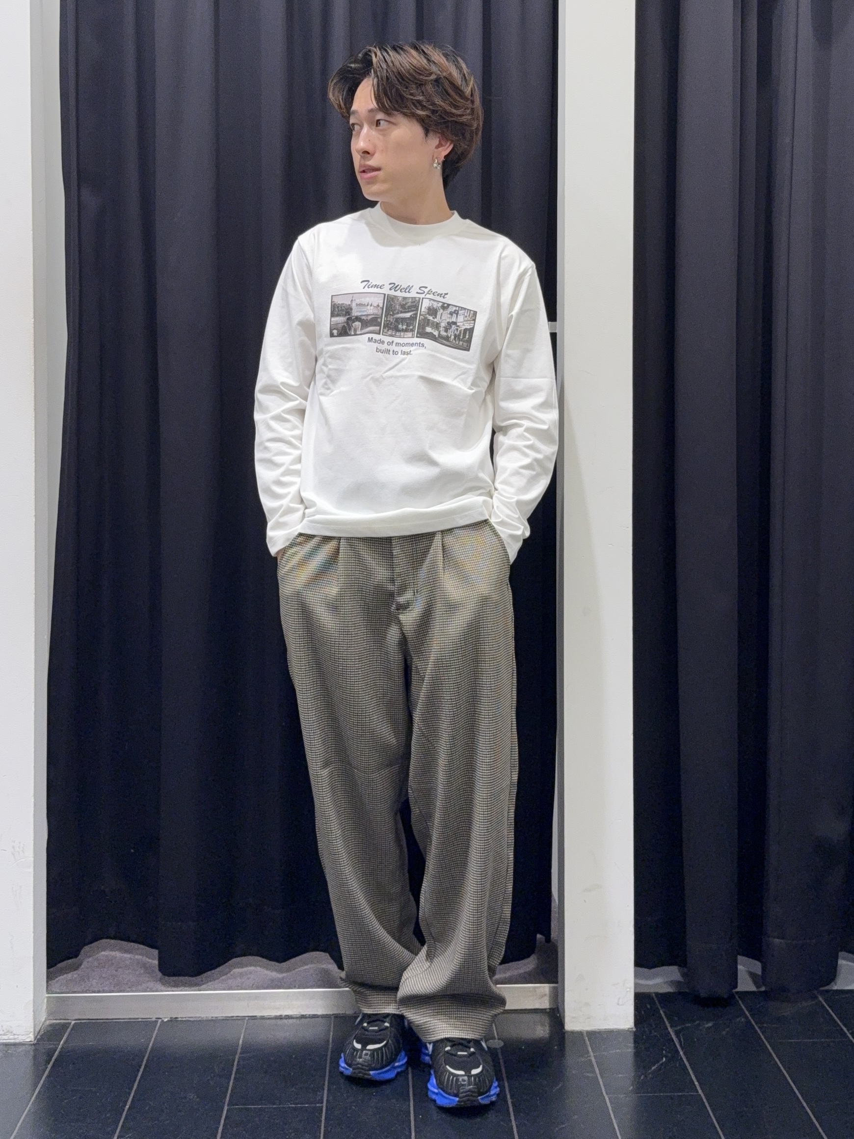カシマさんの「THE SHOP TK｜【色落ちしにくい/セットアップ可】デニムライク ジップアップジャケット」を使ったコーディネート