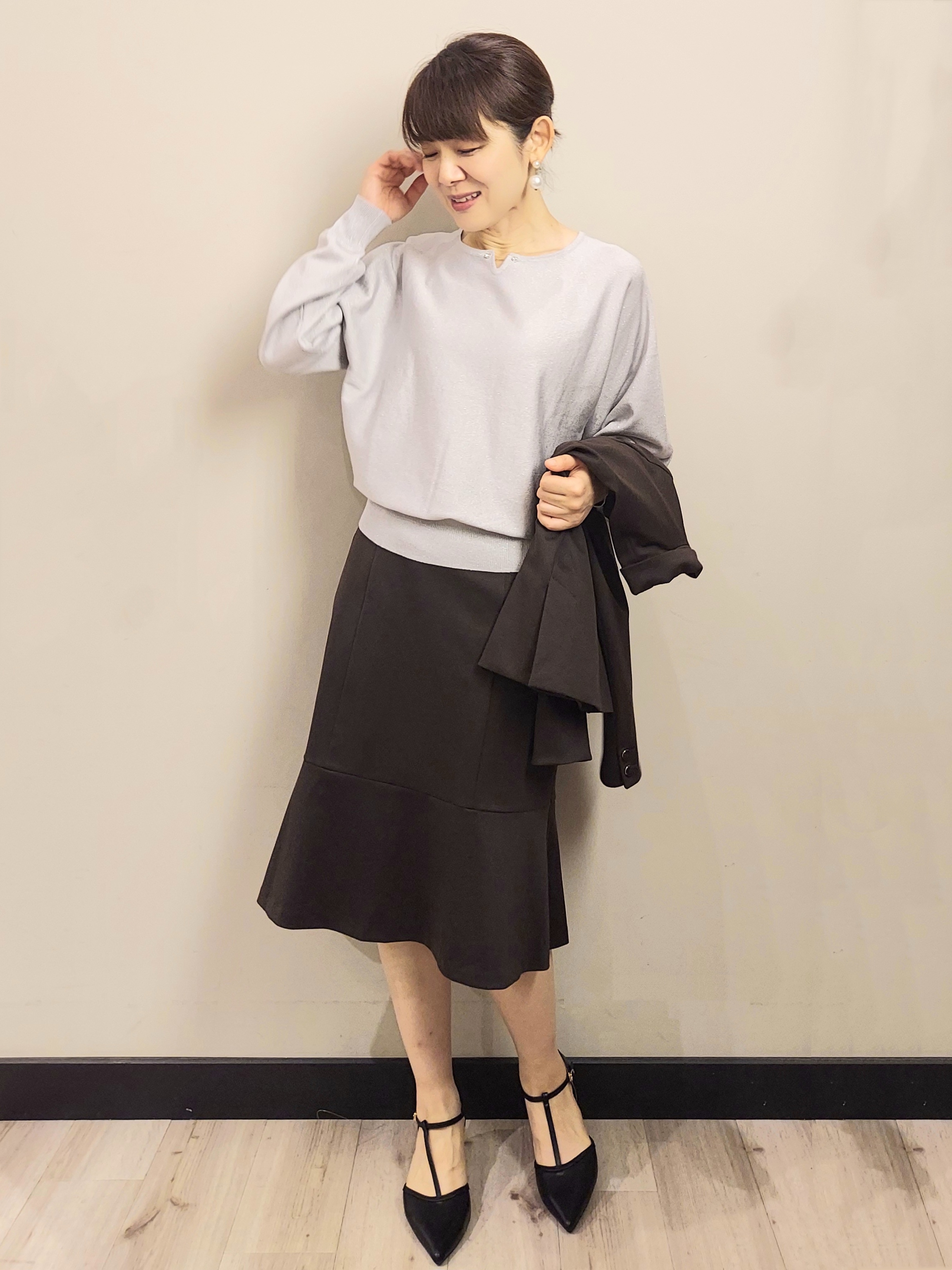 MAKIさんの「index｜【XS-3Lサイズ】ストレッチテーラードジャケット《ウォッシャブル／イージーアイロン》」を使ったコーディネート