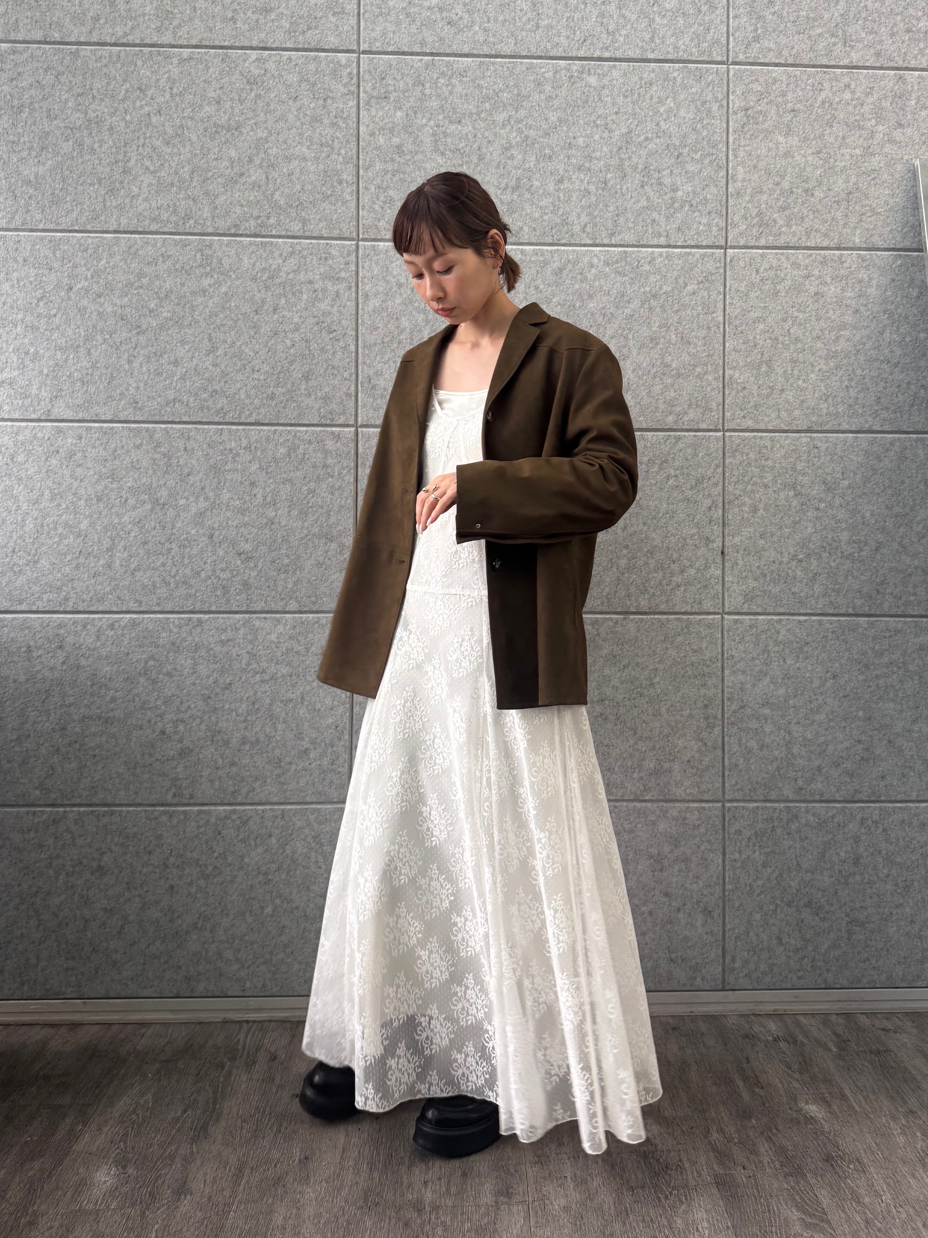 designer yukaさんの「CODE A｜soft suede－like jacket」を使ったコーディネート