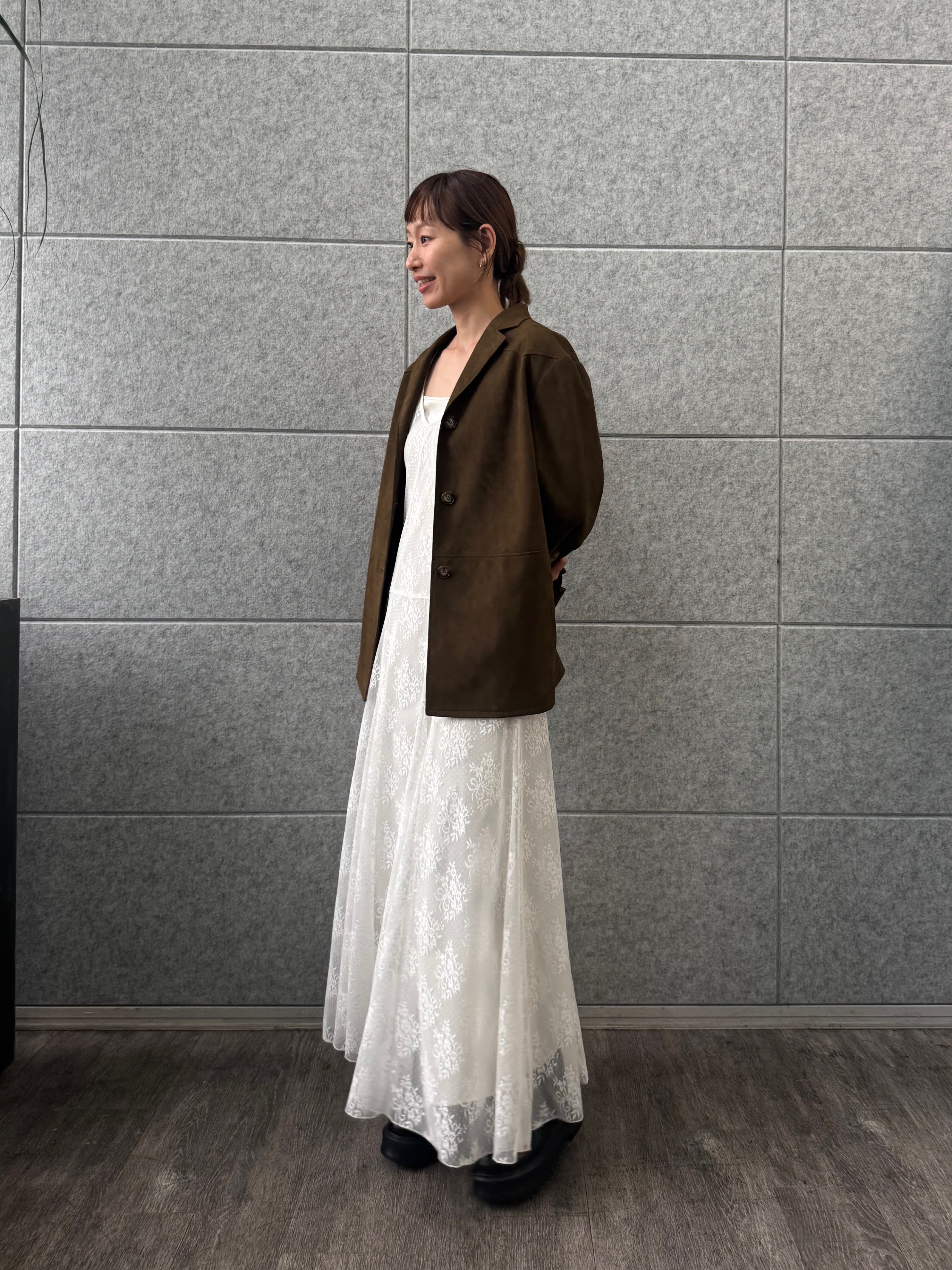 designer yukaさんの「CODE A｜soft suede－like jacket」を使ったコーディネート