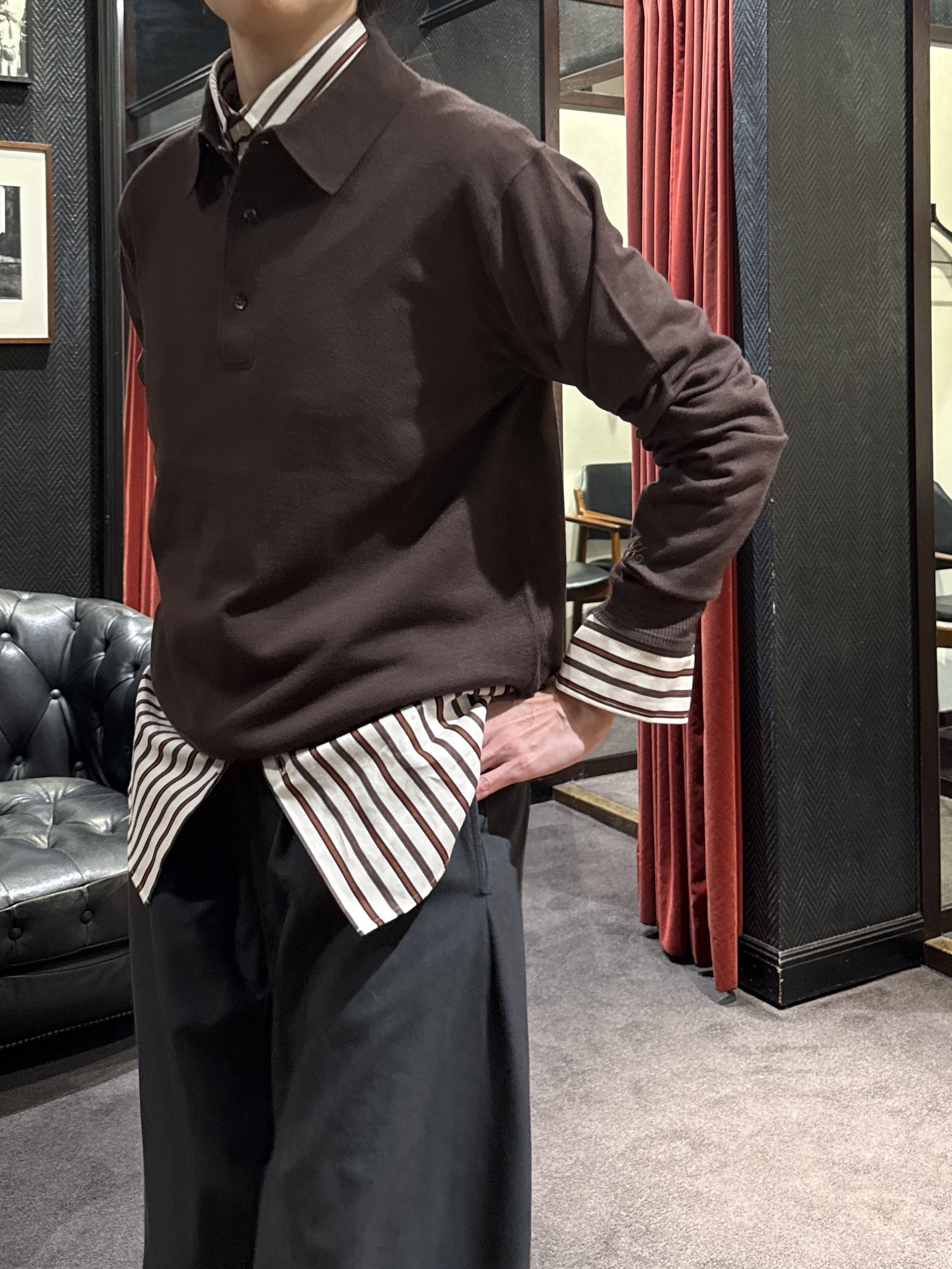 神野（jinno）さんの「TAKEO KIKUCHI｜【BOWLER HAT LABEL】日本製オルタネートストライプシャツ」を使ったコーディネート