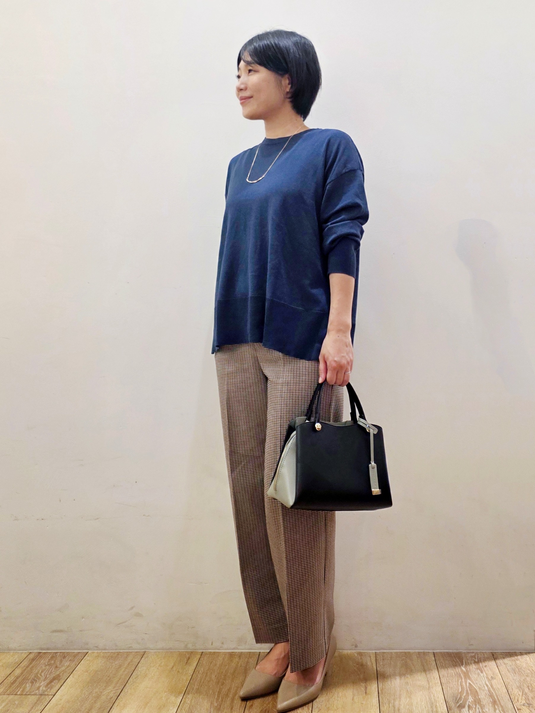 yuyuさんの「OPAQUE.CLIP｜リラクシークルーニット【洗濯機OK】」を使ったコーディネート